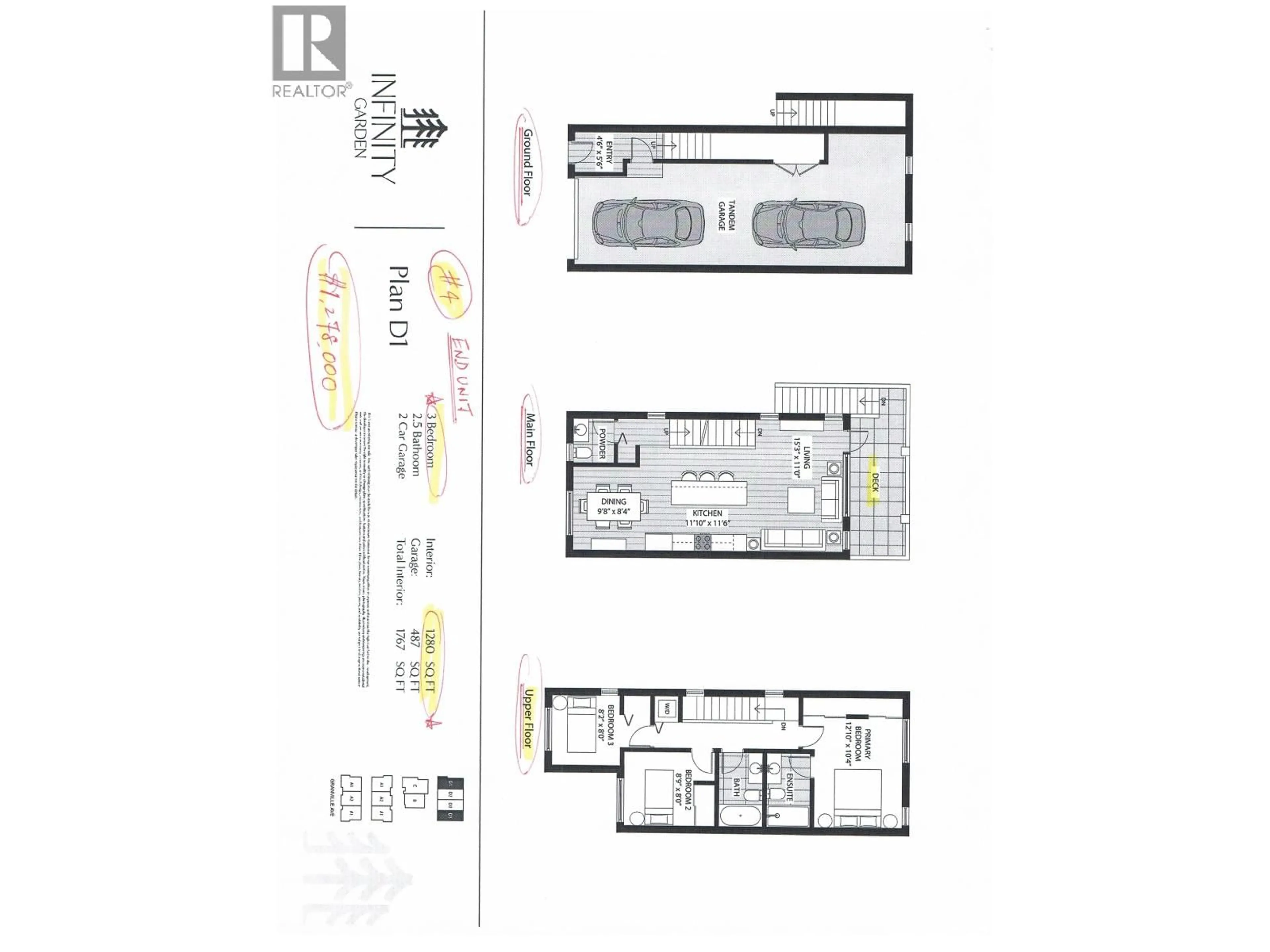 Floor plan for 4 - 9511 GRANVILLE AVENUE, Richmond British Columbia V6Y1P9