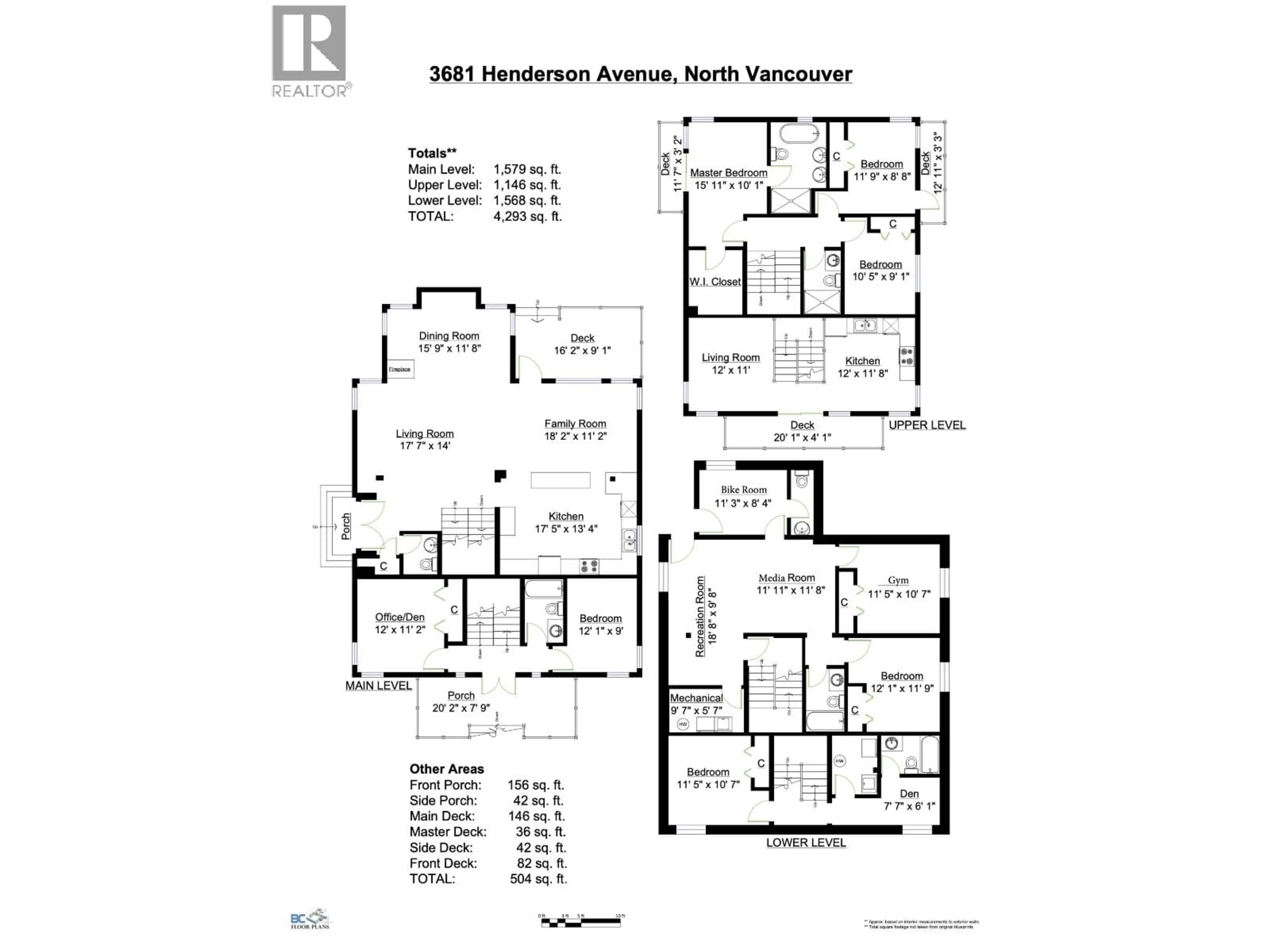 Floor plan for 3681 HENDERSON AVENUE, North Vancouver British Columbia V7J3C8