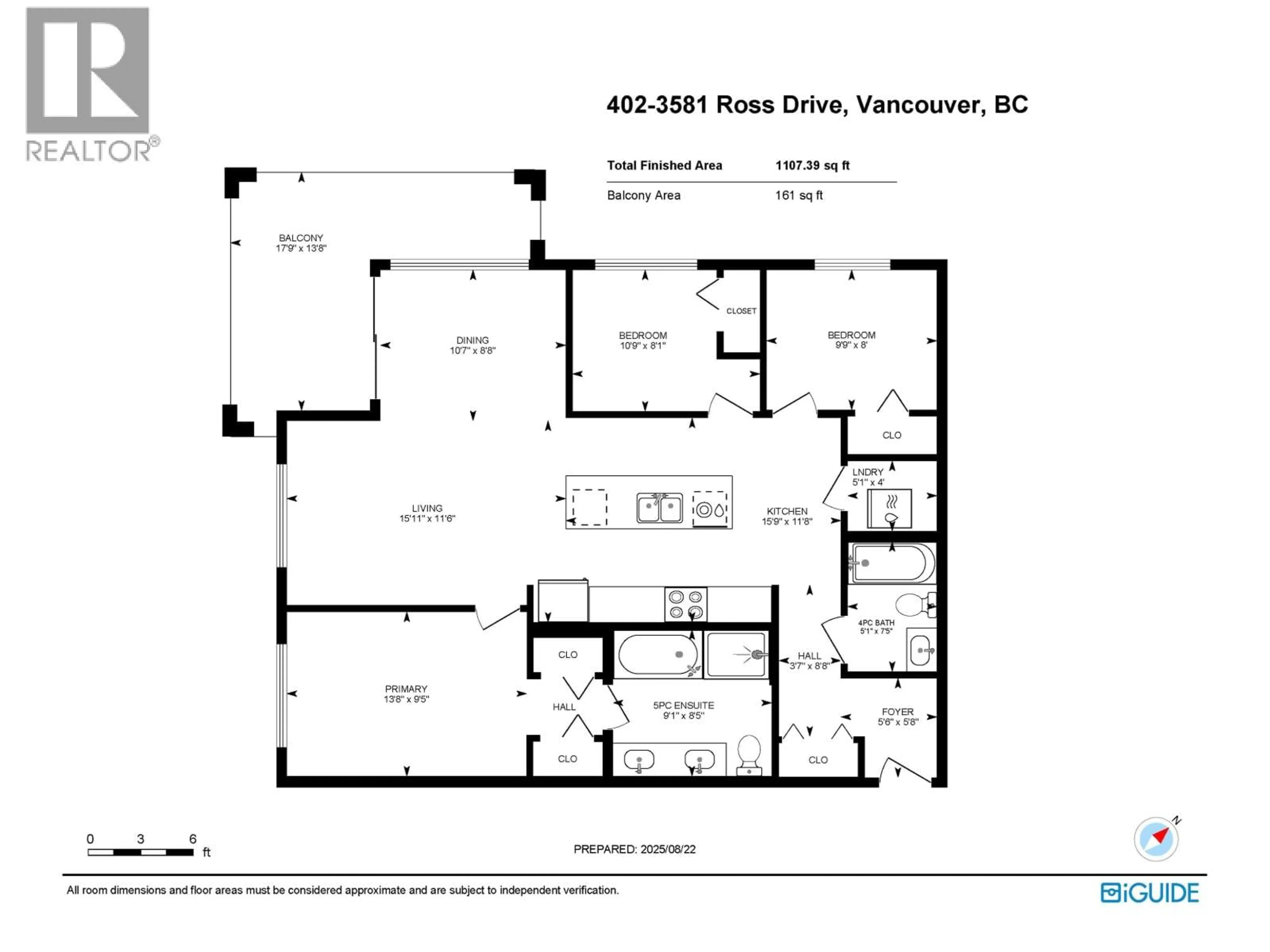 Floor plan for 402 - 3581 ROSS DRIVE, Vancouver British Columbia V6S0K5