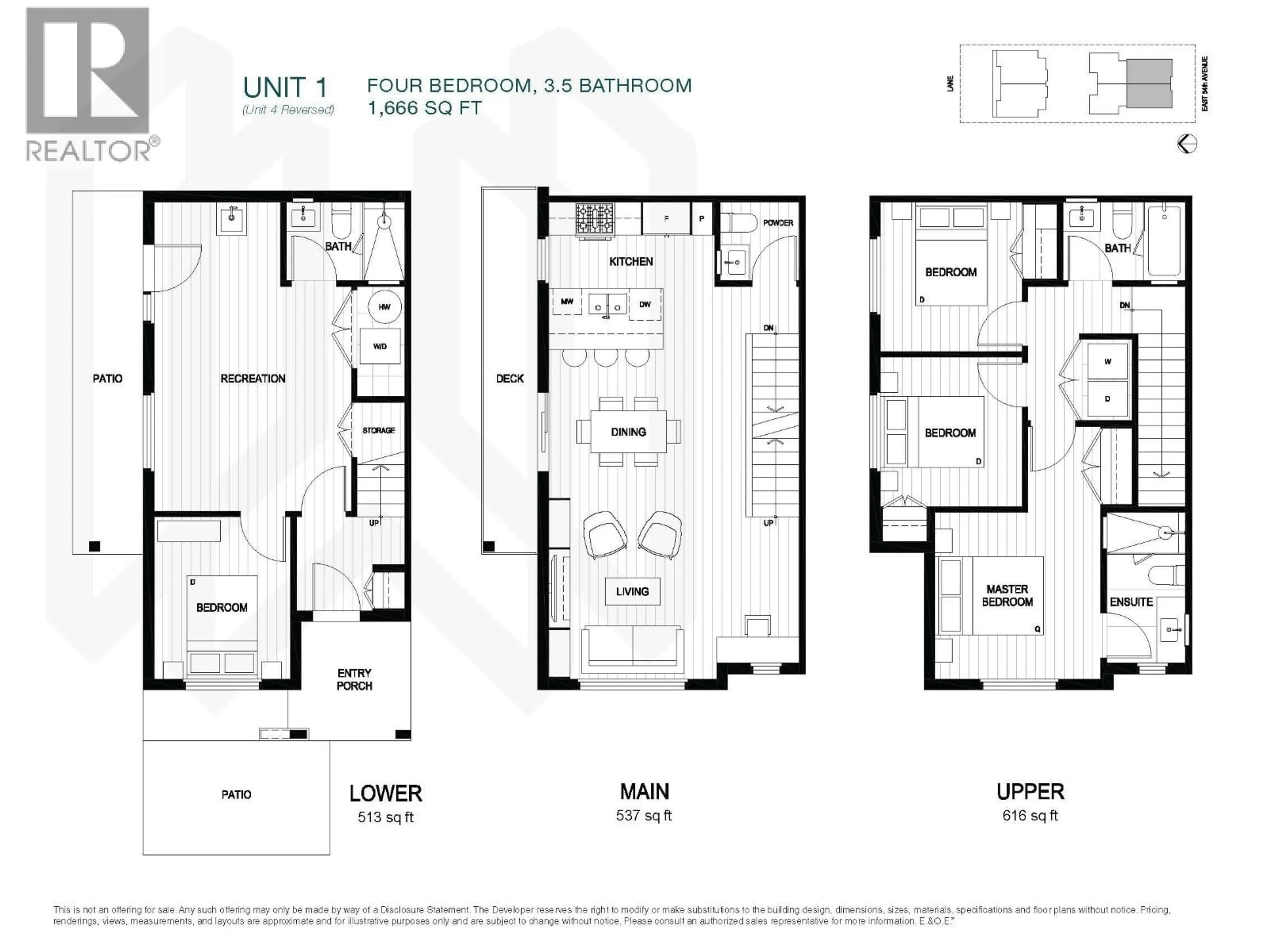 Floor plan for 1 - 2333 54TH AVENUE, Vancouver British Columbia V5S1X1