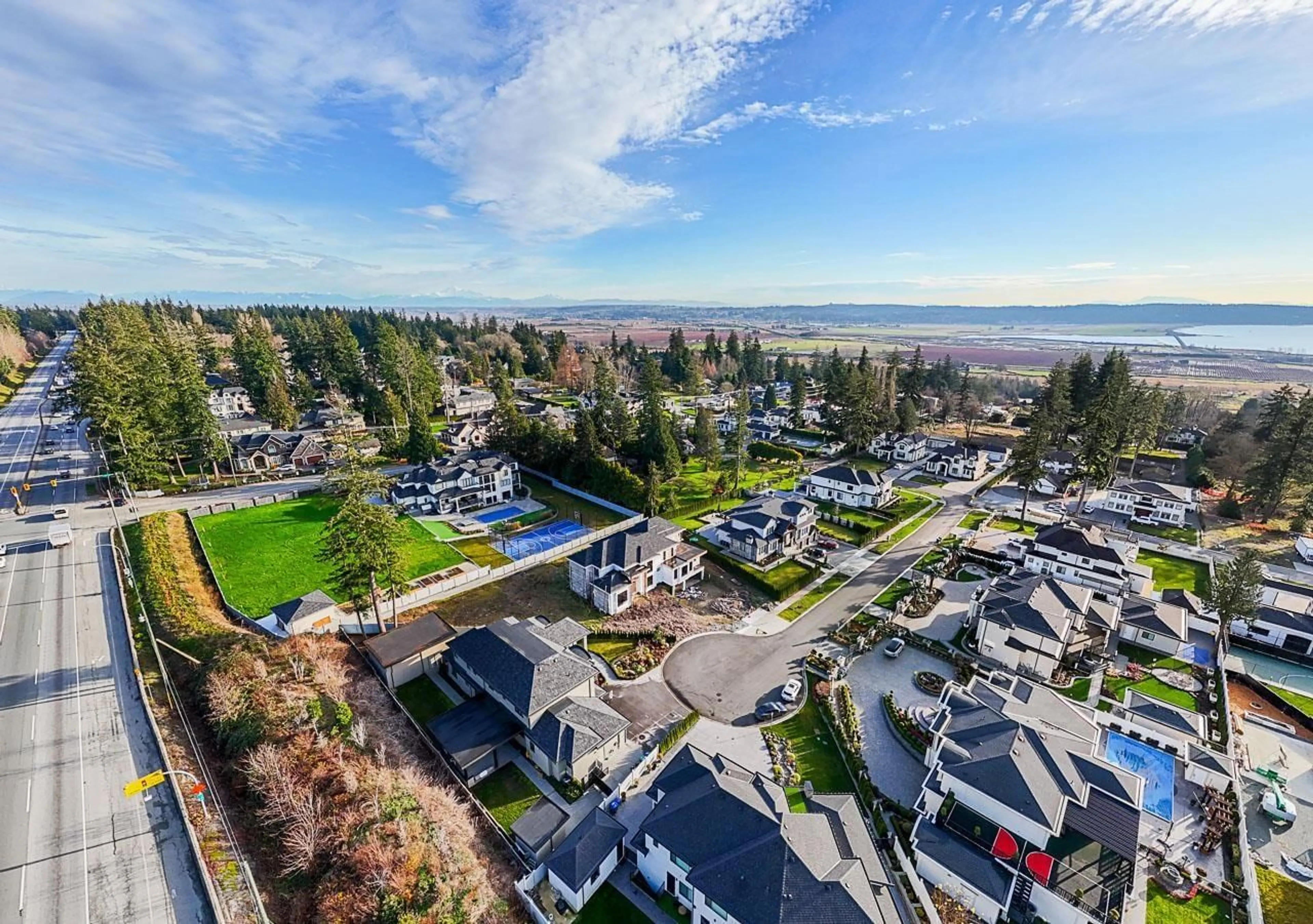 A pic from outside/outdoor area/front of a property/back of a property/a pic from drone, water/lake/river/ocean view for 5758 131A, Surrey British Columbia V3X0K2