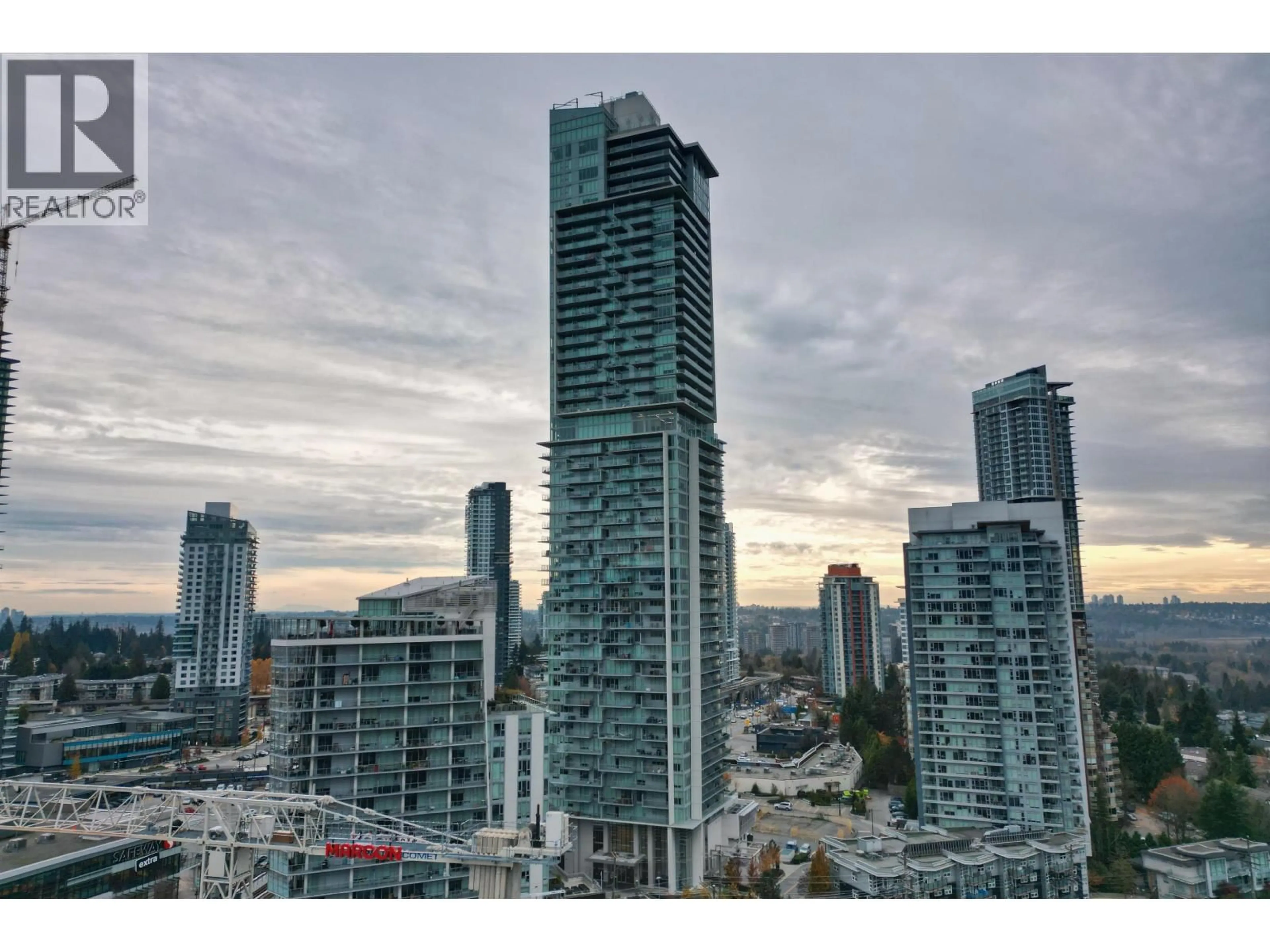 A pic from outside/outdoor area/front of a property/back of a property/a pic from drone, city buildings view from balcony for 1604 - 567 CLARKE ROAD, Coquitlam British Columbia V3J0K7