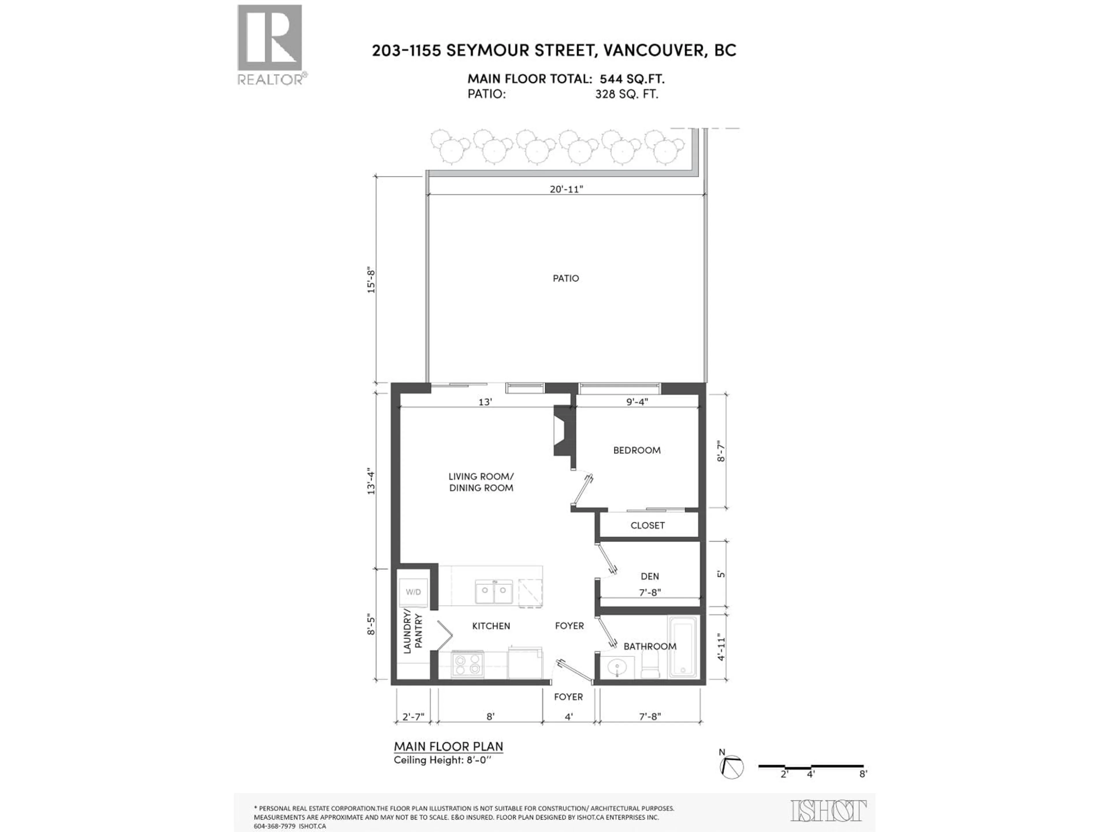 Floor plan for 203 - 1155 SEYMOUR STREET, Vancouver British Columbia V6B1K2