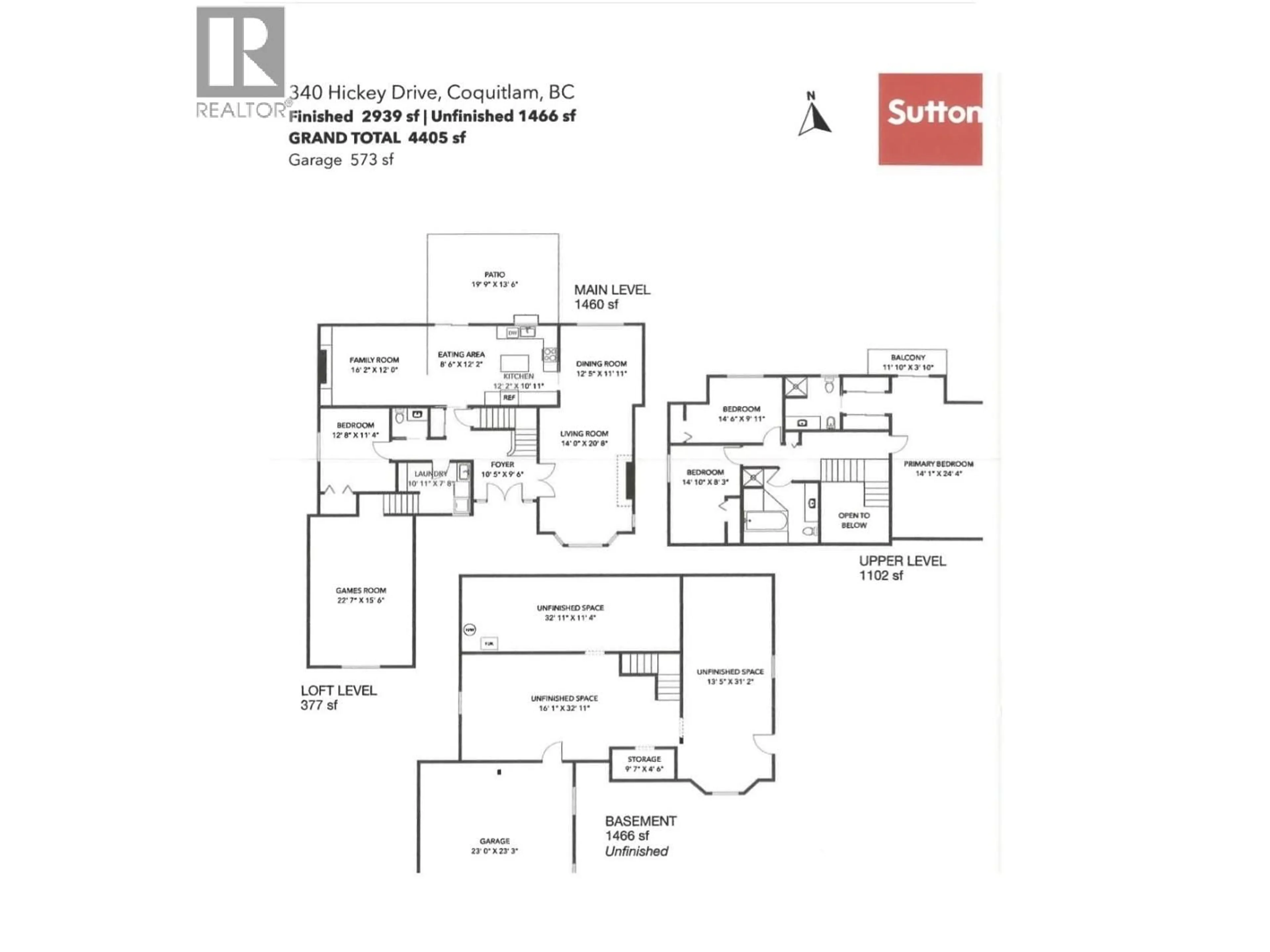 Floor plan for 340 HICKEY DRIVE, Coquitlam British Columbia V3K6C6