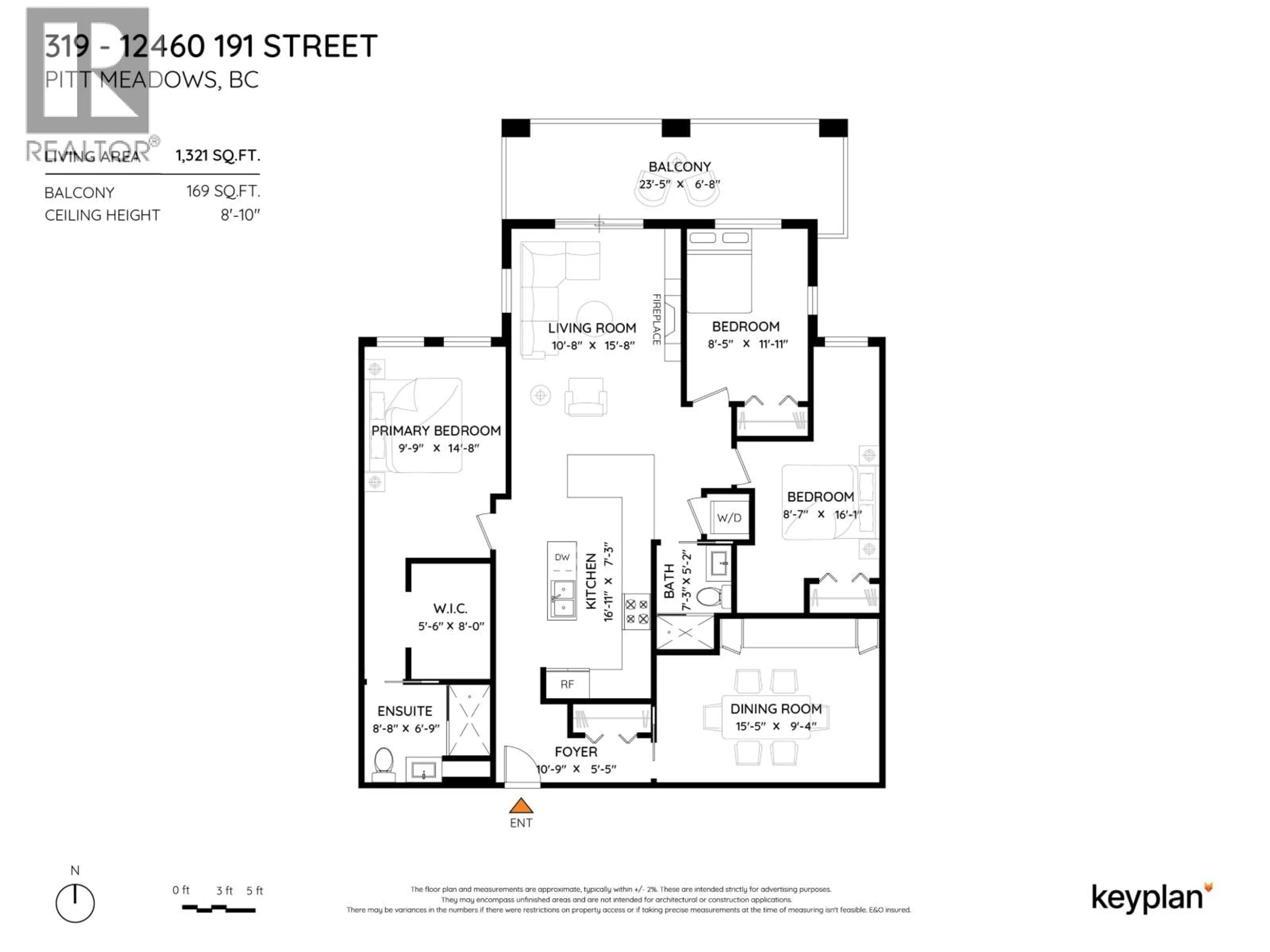 Floor plan for 319 - 12460 191 STREET, Pitt Meadows British Columbia V3Y2J2