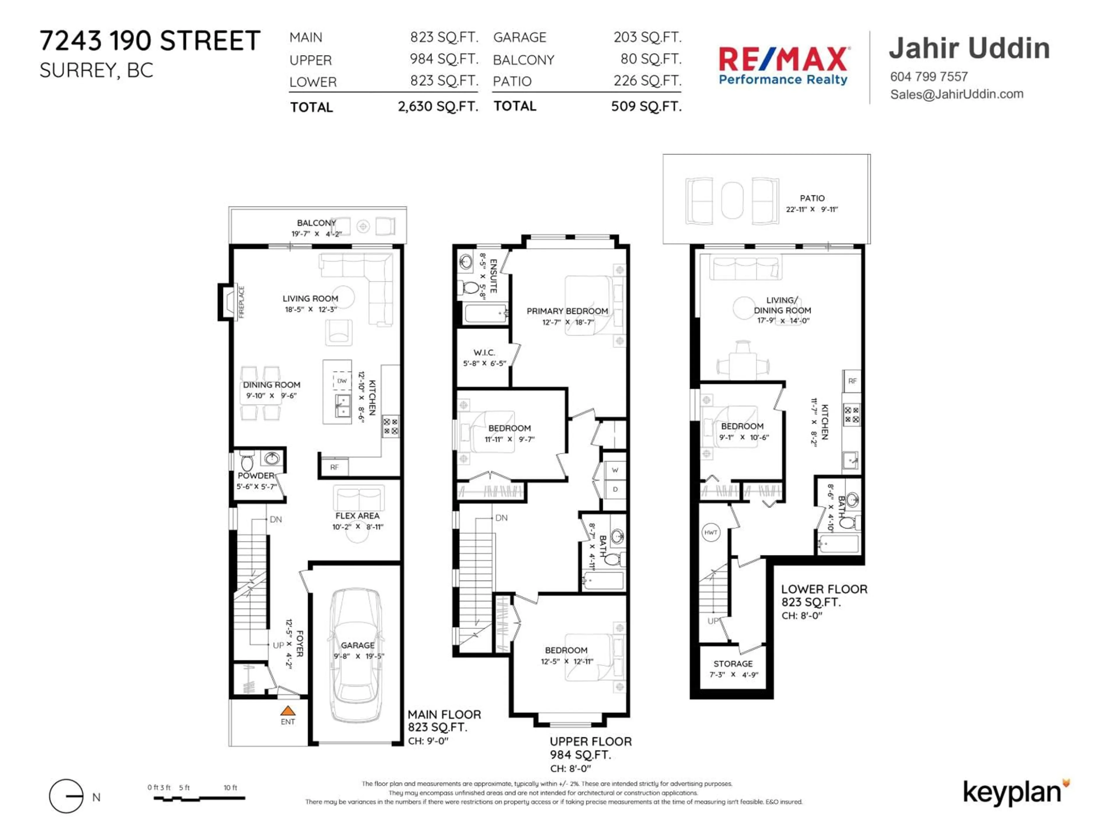 Floor plan for 7243 190TH, Surrey British Columbia V4N6E6