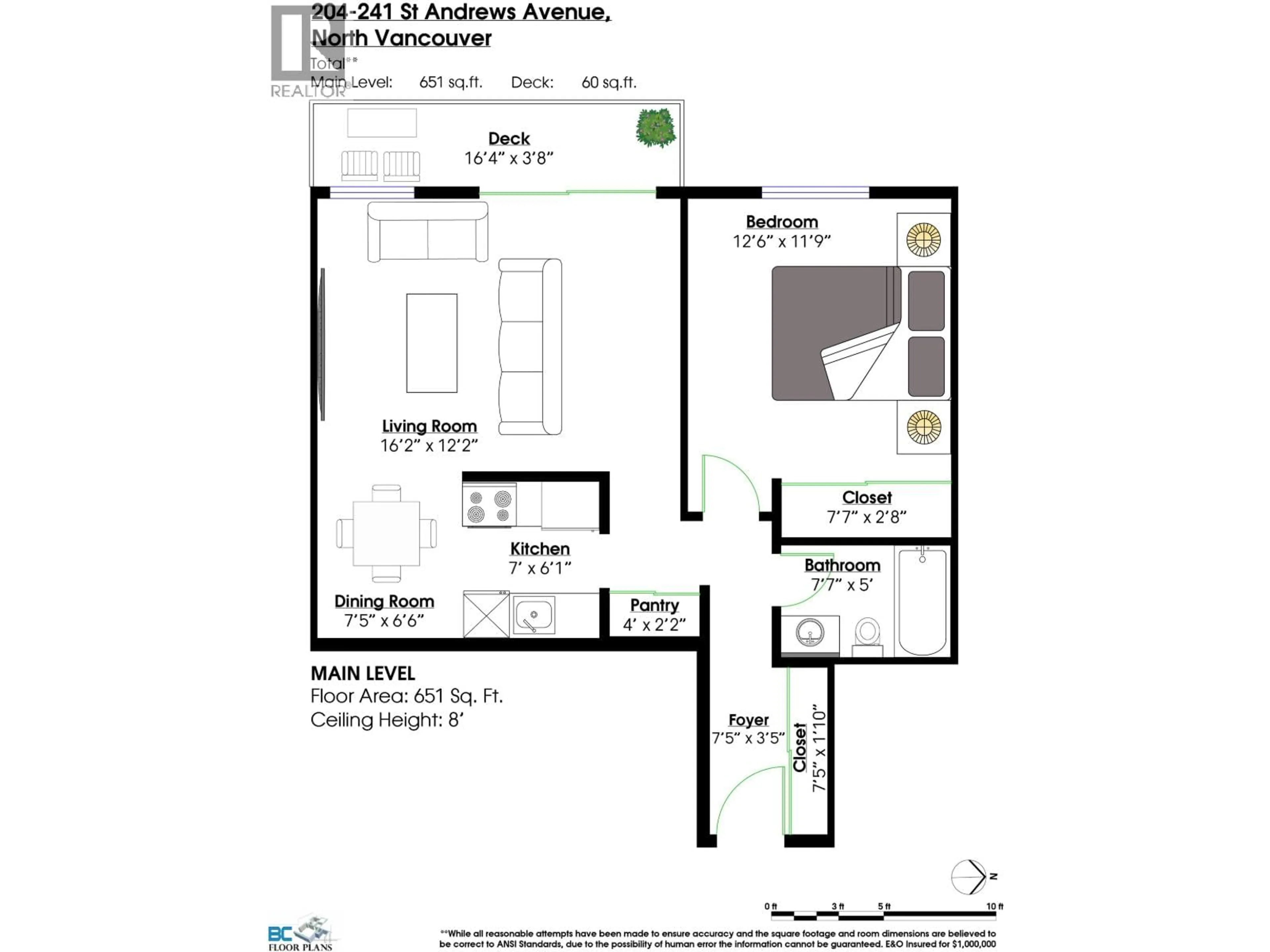 Floor plan for 204 - 241 ST. ANDREWS AVENUE, North Vancouver British Columbia V7L3K8