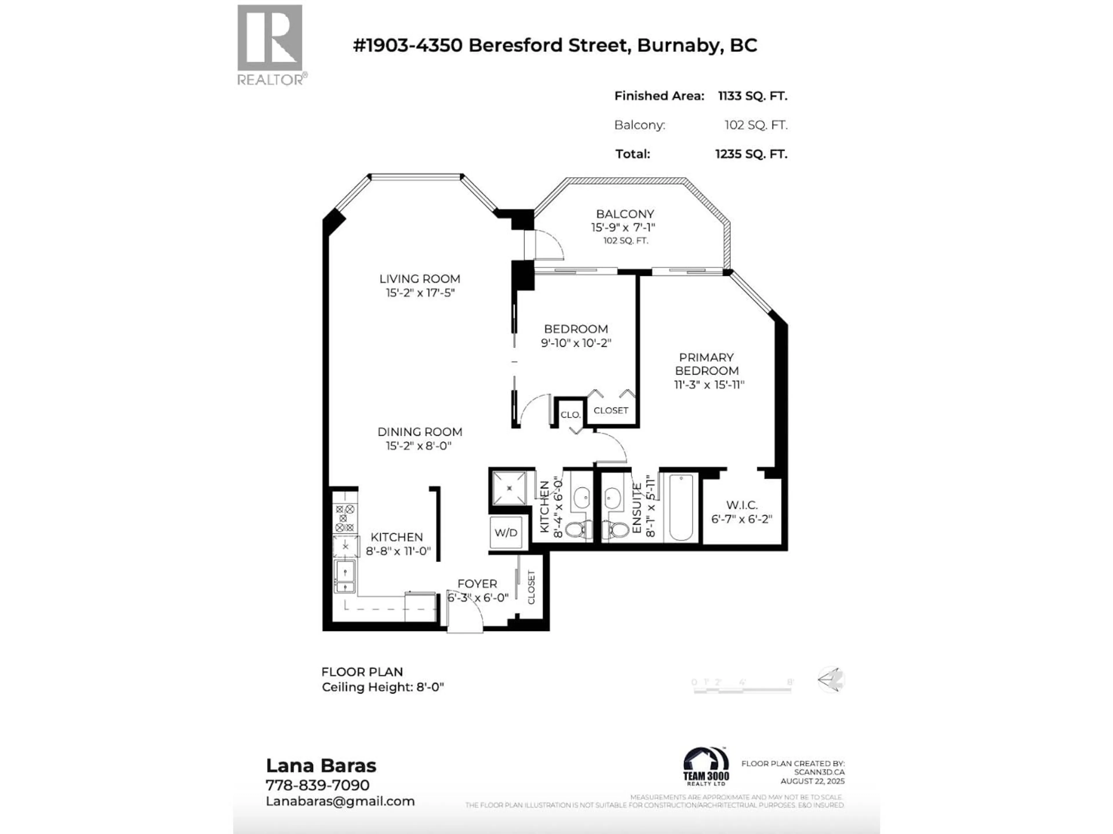 Floor plan for 1903 - 4350 BERESFORD STREET, Burnaby British Columbia V5H4K9