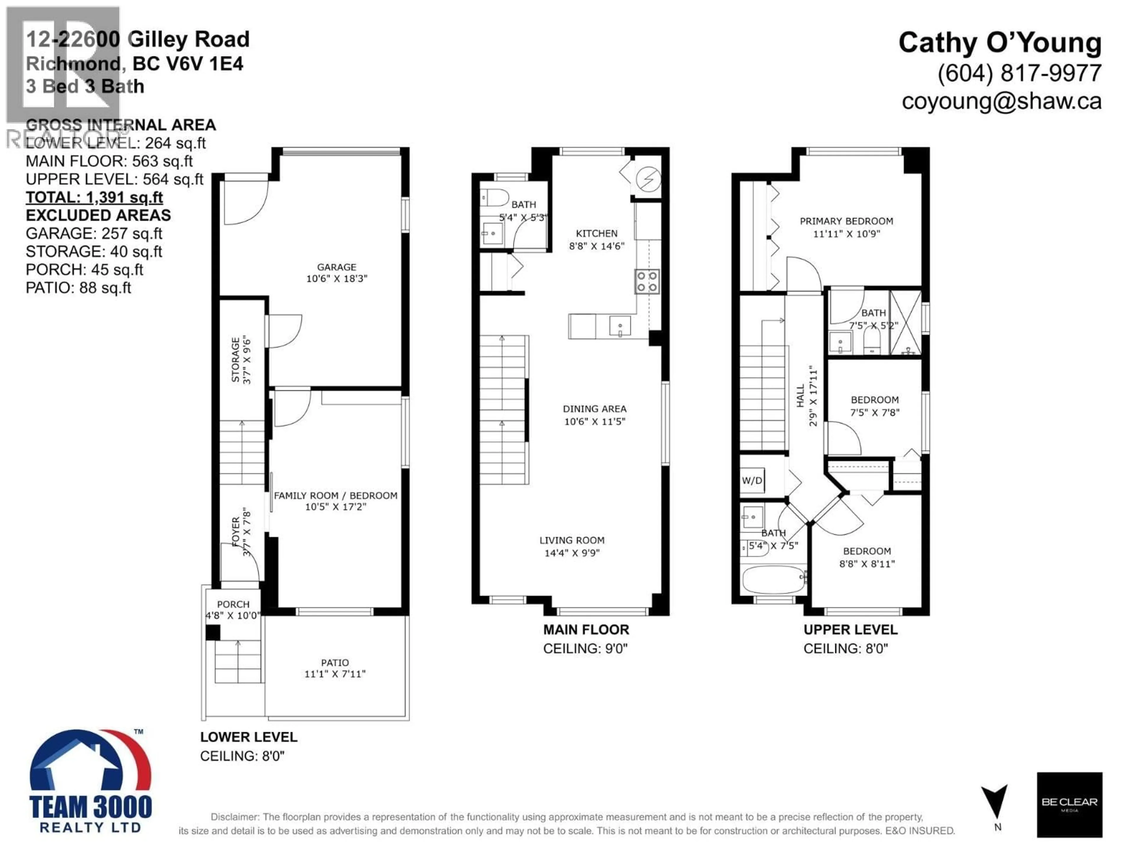 Floor plan for 12 - 22600 GILLEY ROAD, Richmond British Columbia V6V1E4