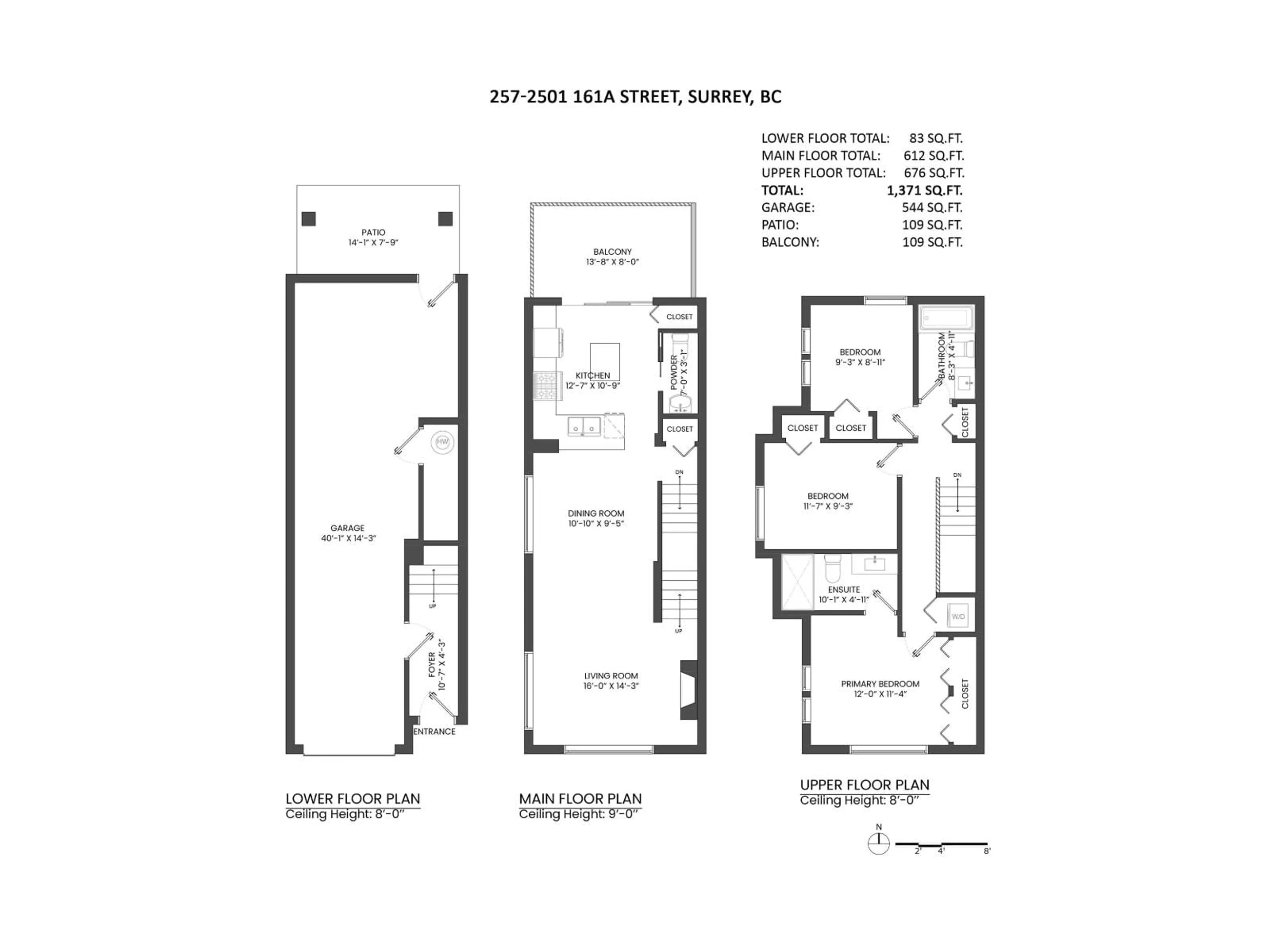 Floor plan for 257 - 2501 161A, Surrey British Columbia V3Z7Y6