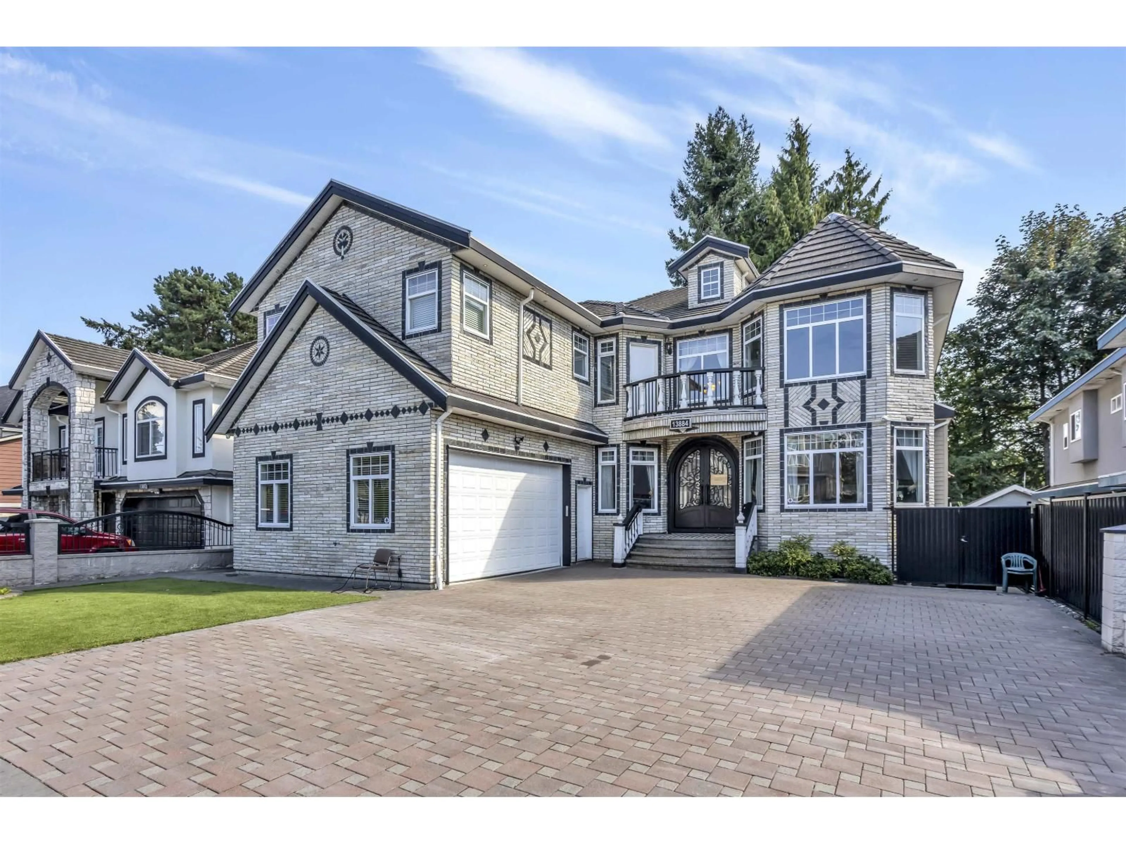 Home with brick exterior material, street for 13884 89A, Surrey British Columbia V3V6K9