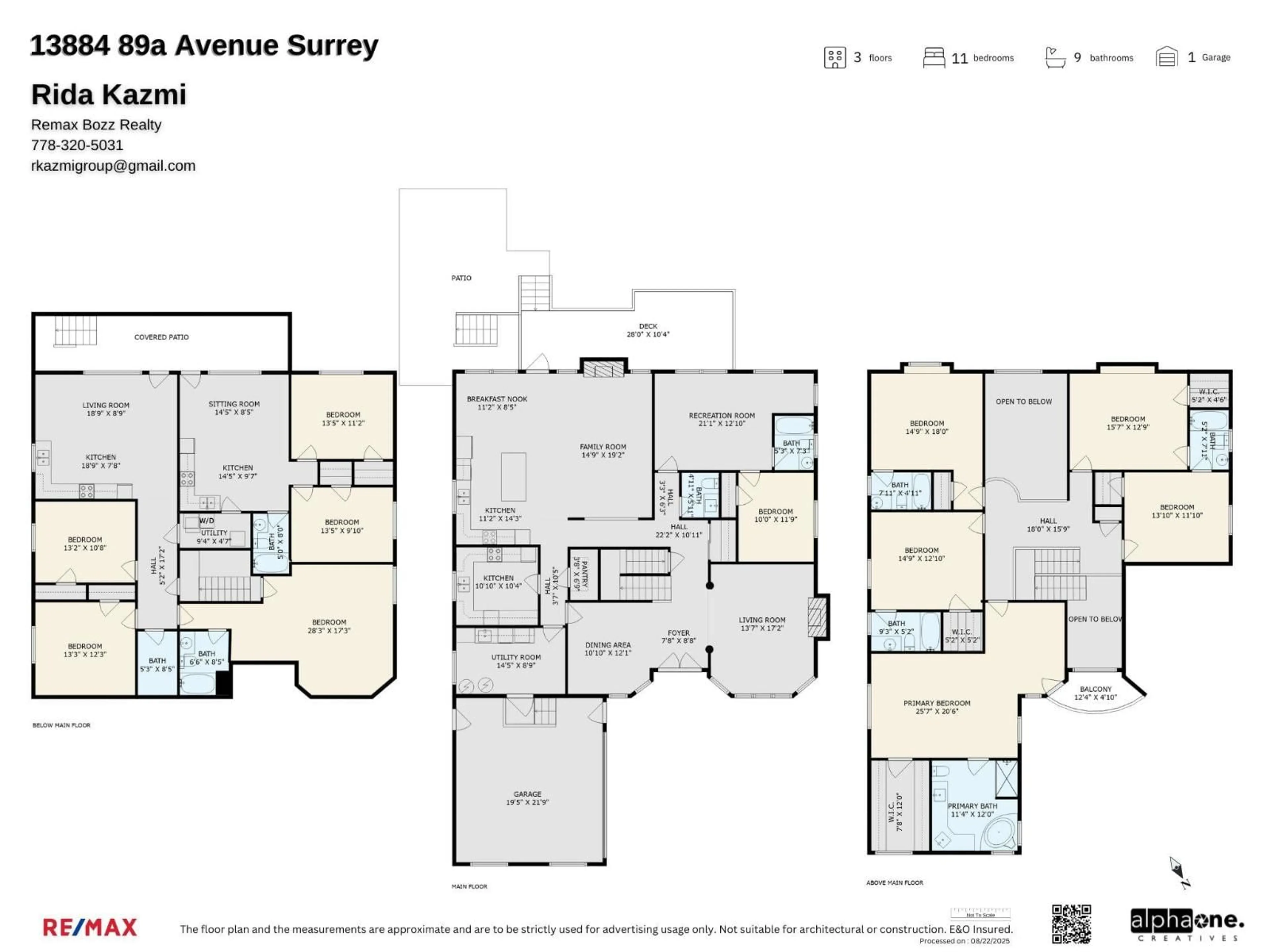 Floor plan for 13884 89A, Surrey British Columbia V3V6K9