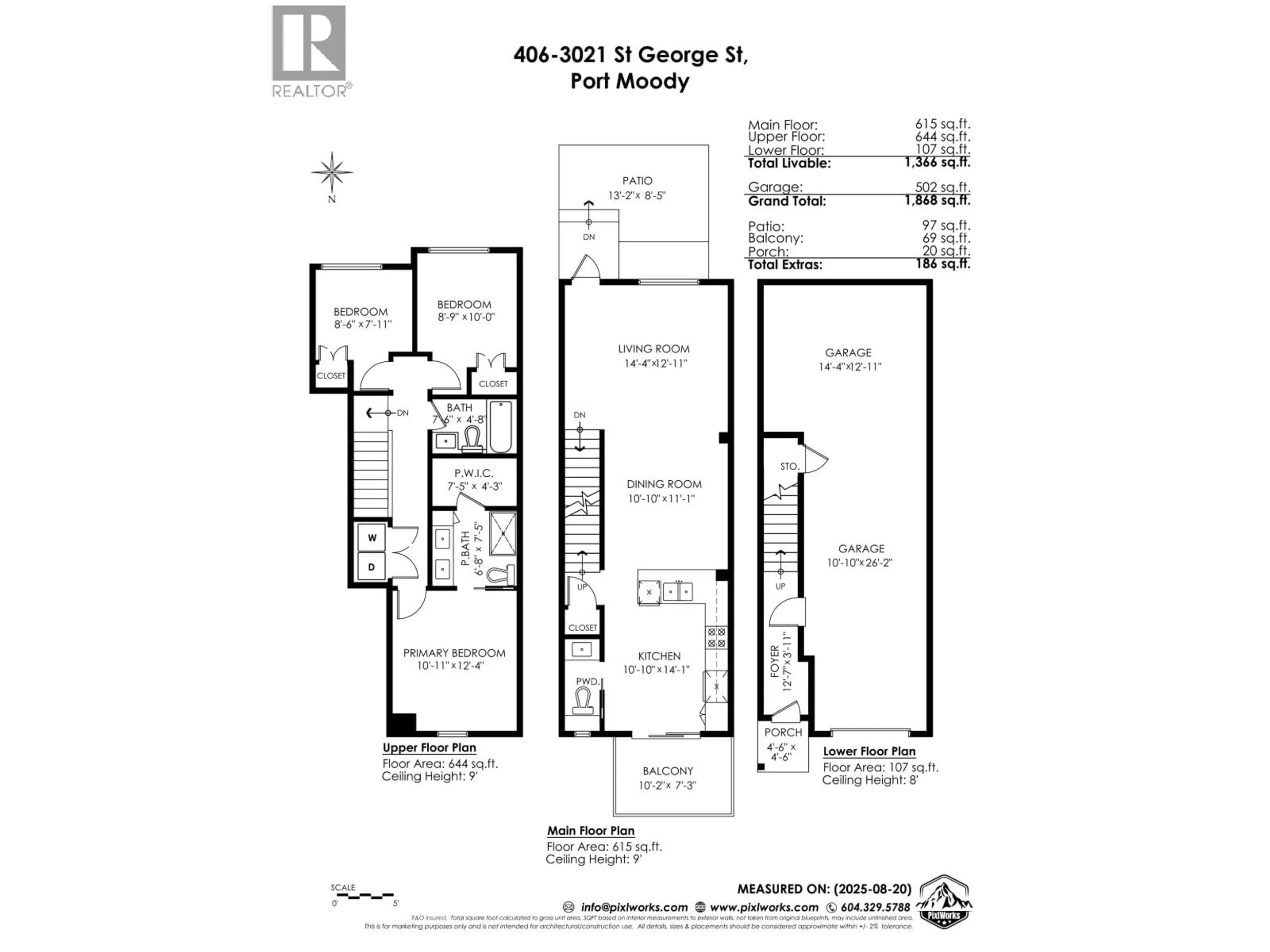 Floor plan for 406 - 3021 ST GEORGE STREET, Port Moody British Columbia V3H0K3