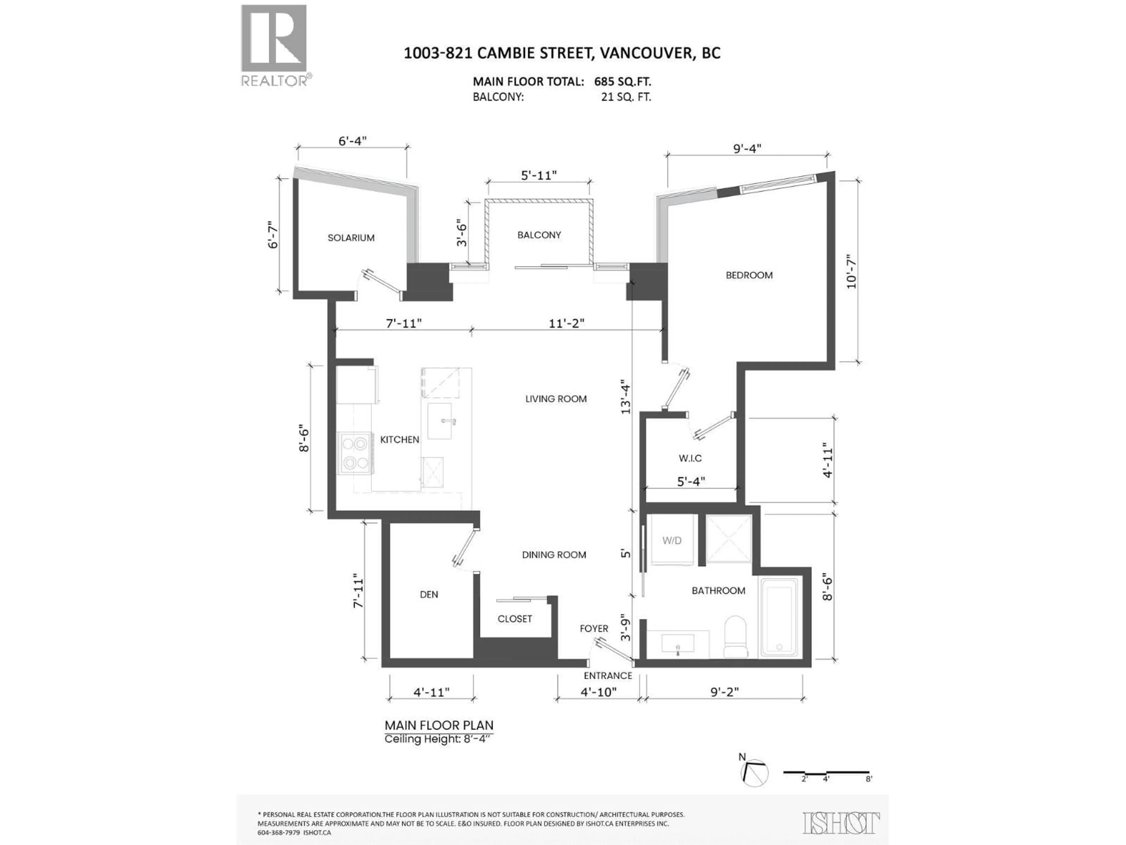 Floor plan for 1003 - 821 CAMBIE STREET, Vancouver British Columbia V6B0E3