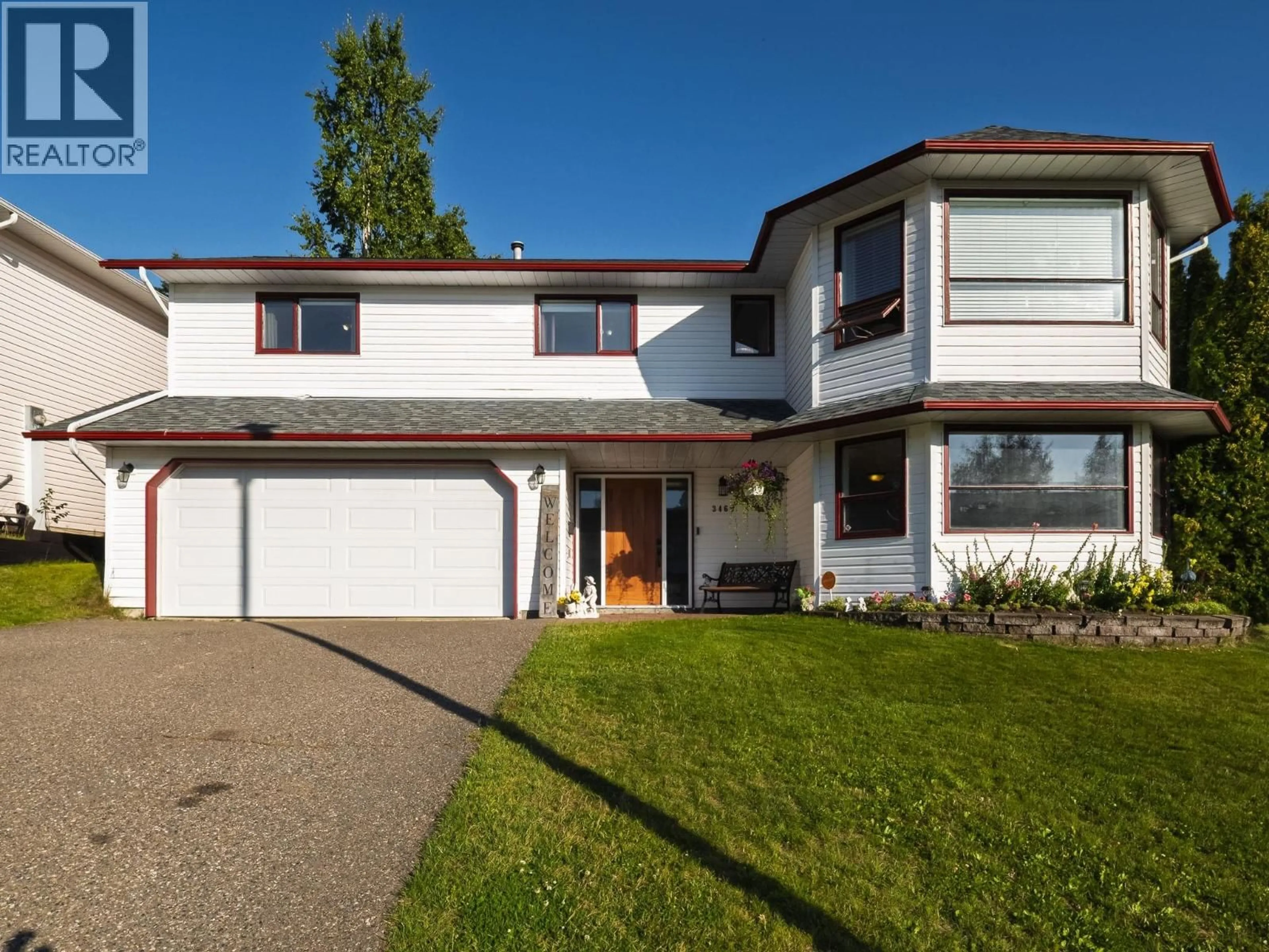 Home with vinyl exterior material, street for 3468 CLEARWOOD CRESCENT, Prince George British Columbia V2K4R1