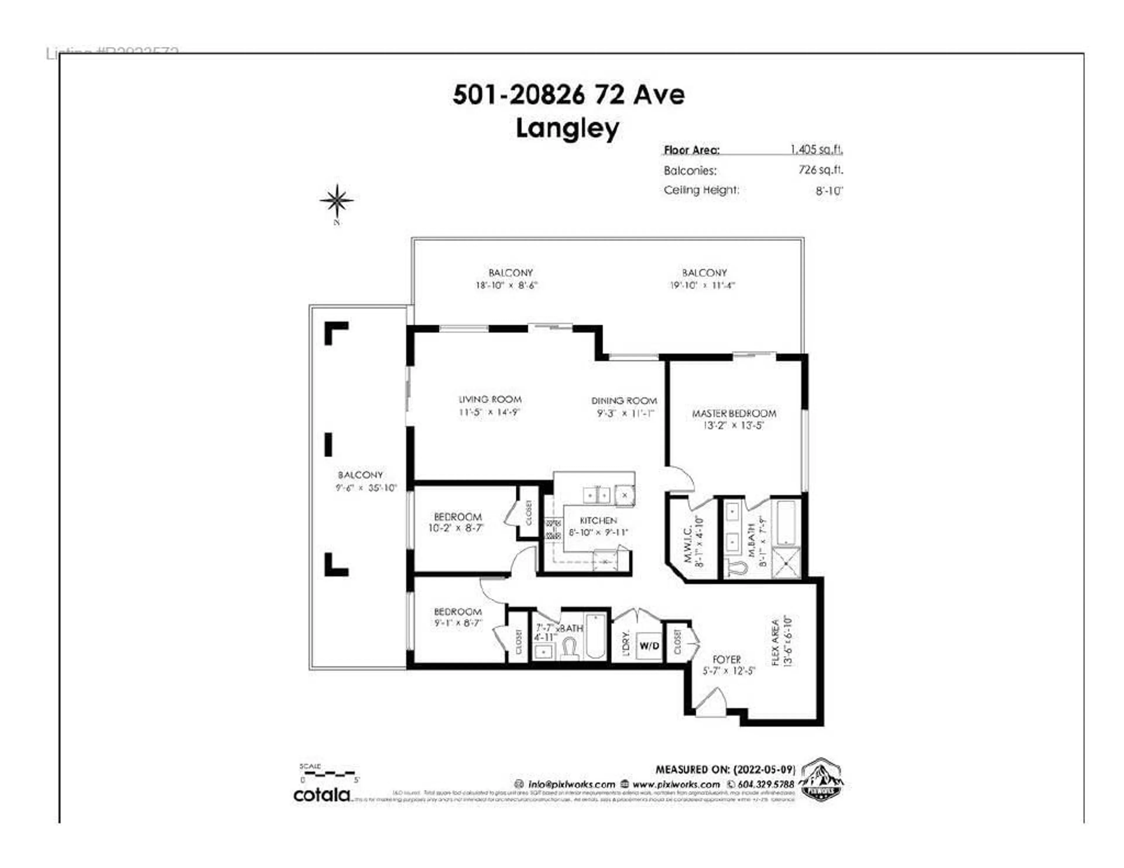 Floor plan for 501 - 20826 72, Langley British Columbia V2Y0Z9
