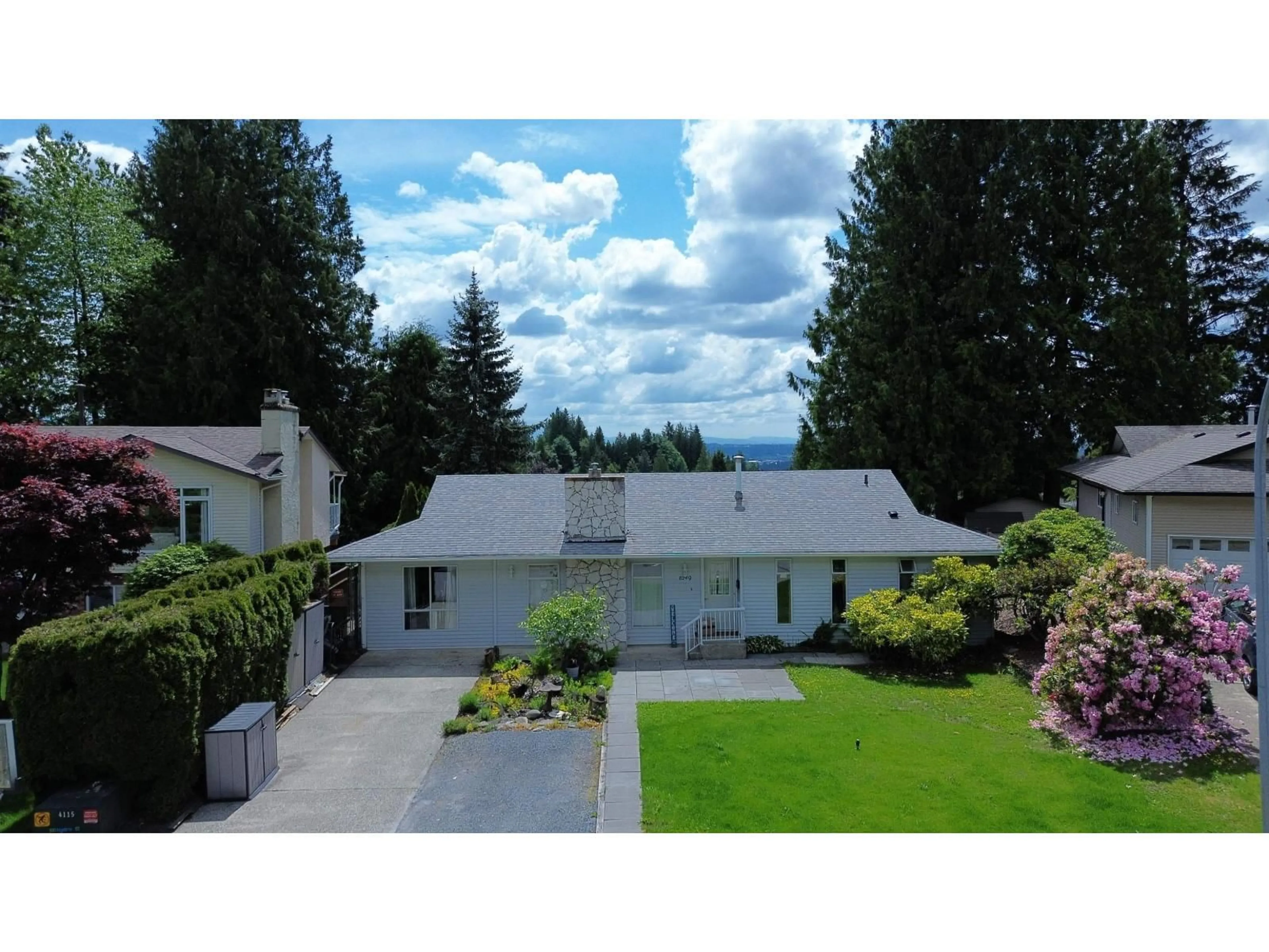 A pic from outside/outdoor area/front of a property/back of a property/a pic from drone, mountain view for 8249 COPPER, Mission British Columbia V2V5X5