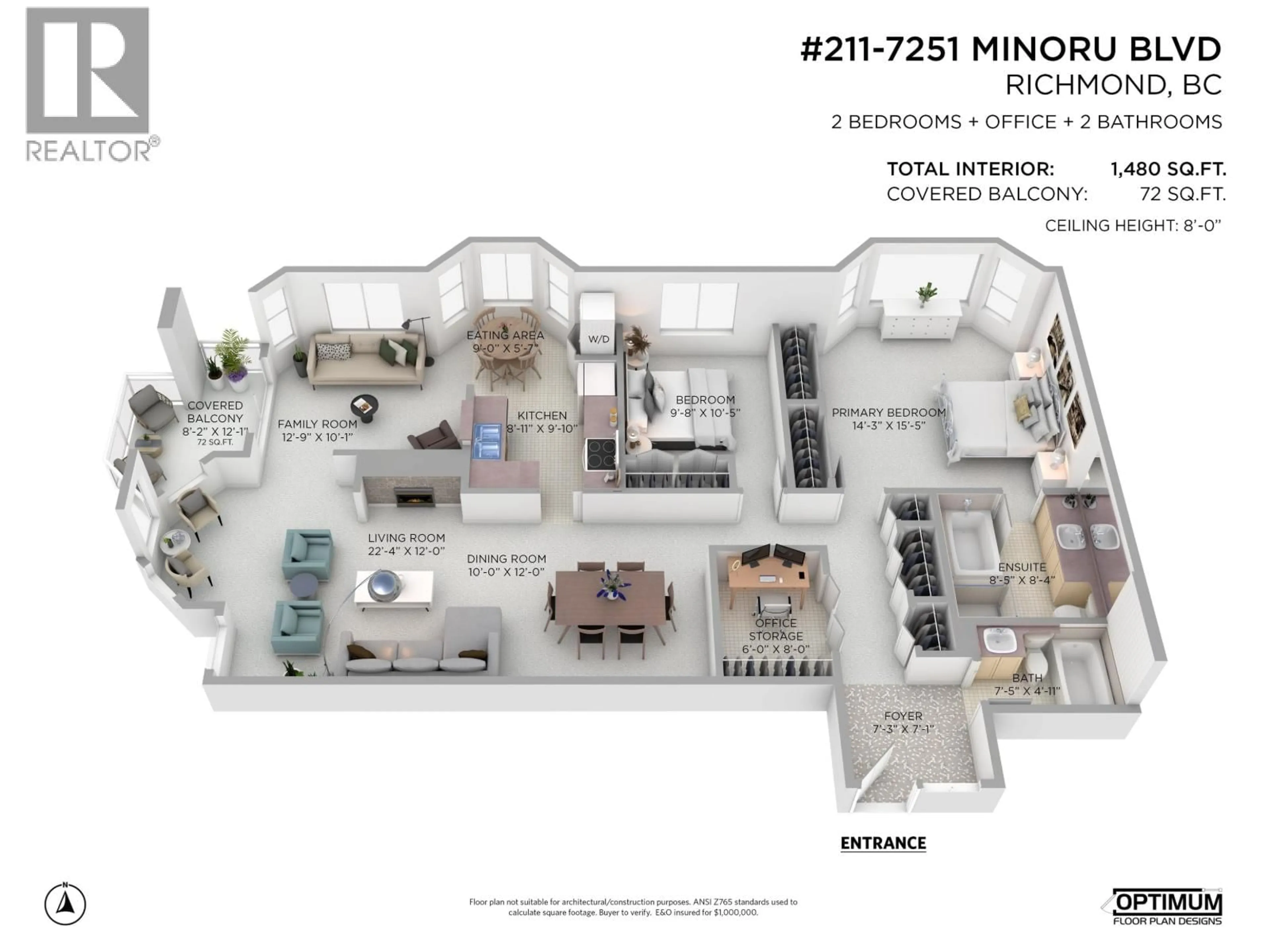 Floor plan for 211 - 7251 MINORU BOULEVARD, Richmond British Columbia V6Y3P5