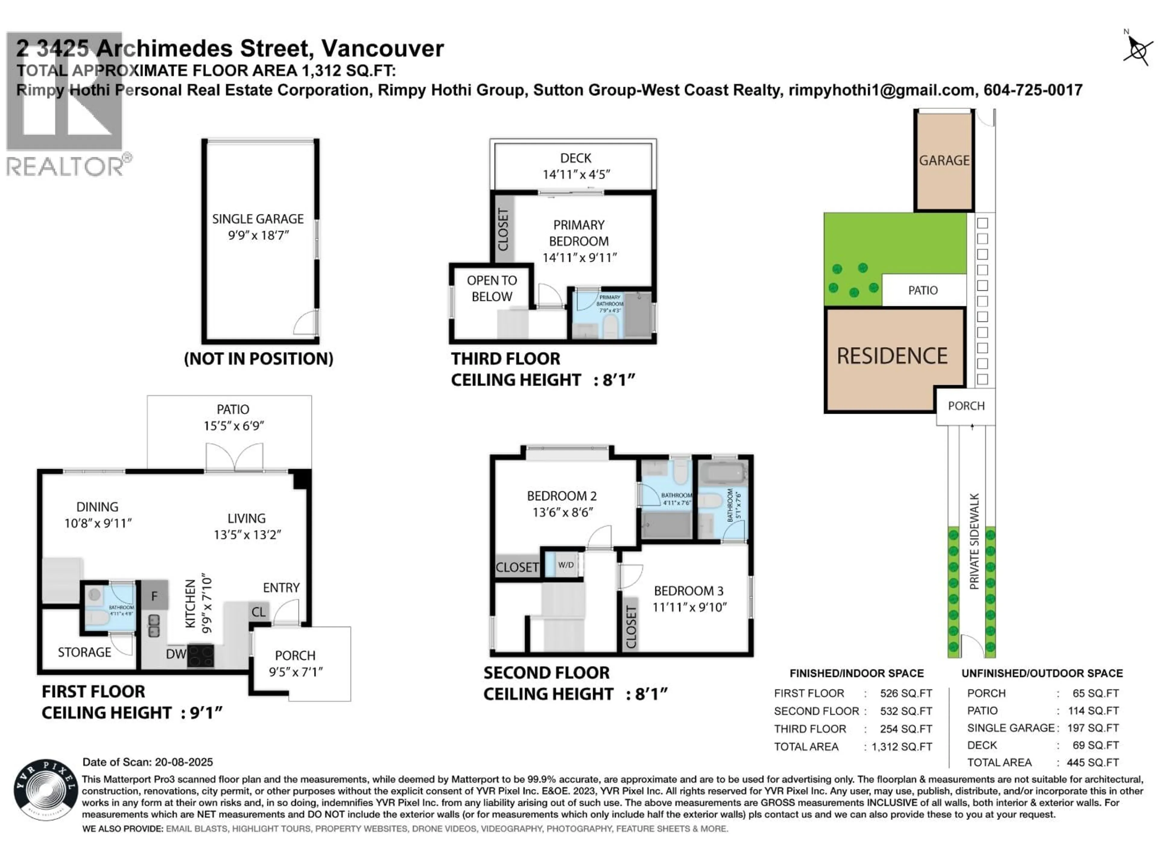 Floor plan for 2 - 3425 ARCHIMEDES STREET, Vancouver British Columbia V5R4W4