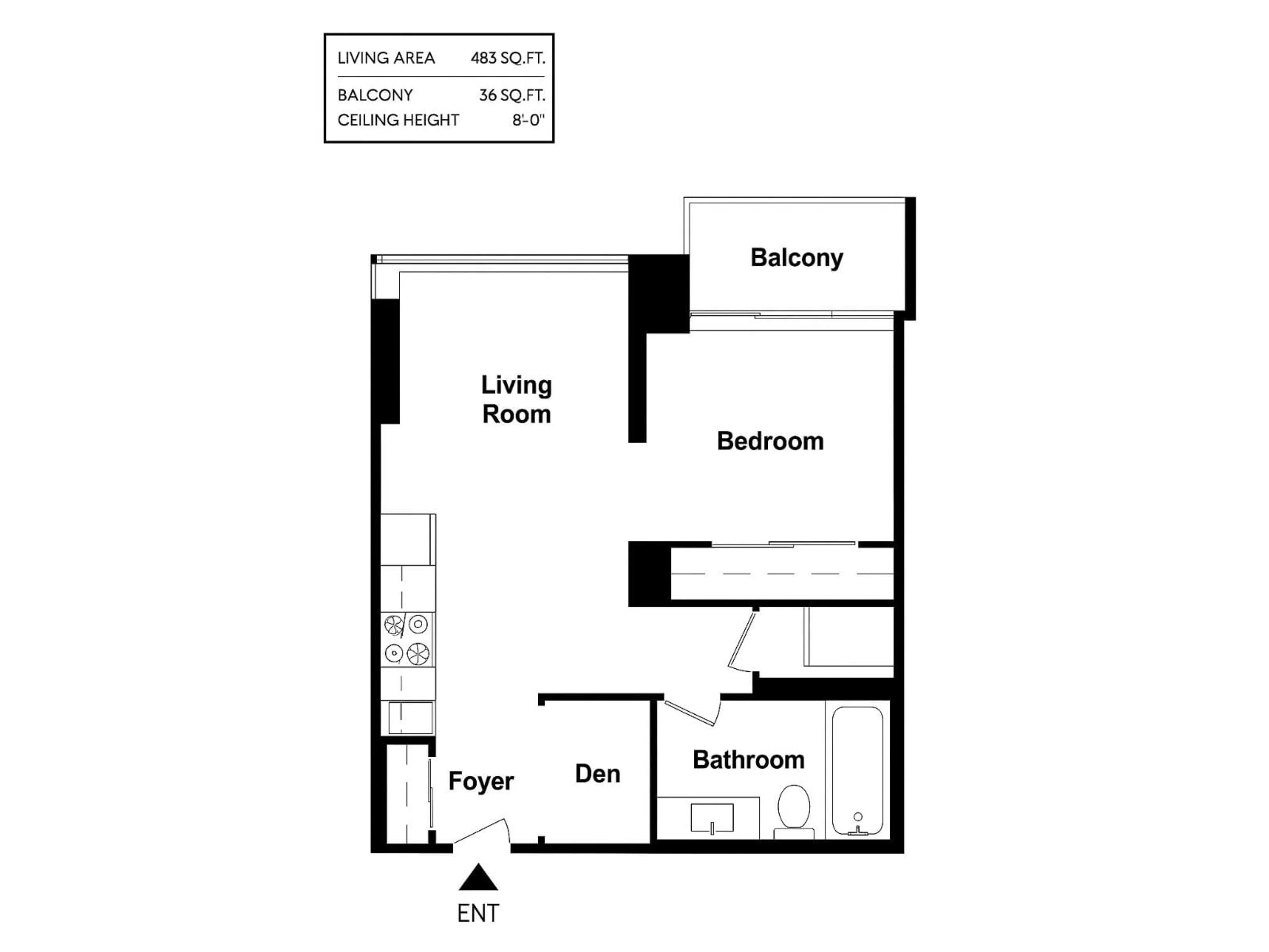 Floor plan for 1812 - 10777 UNIVERSITY, Surrey British Columbia V3T0E6