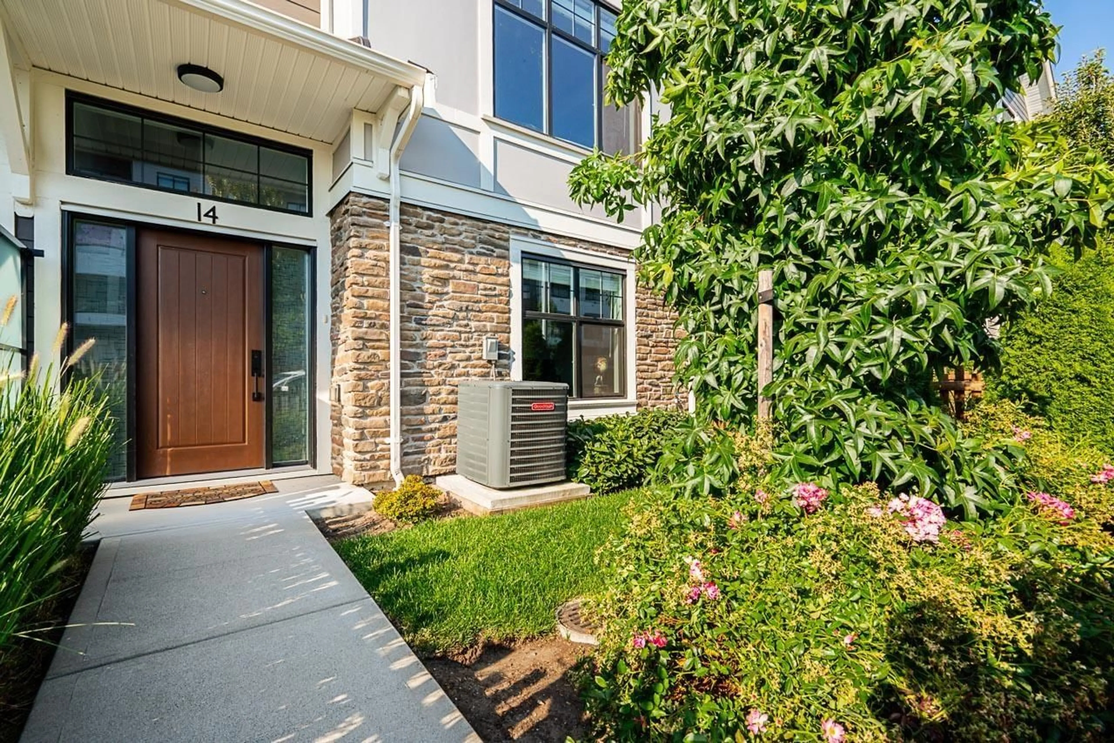 Home with brick exterior material, street for 14 - 20327 72B, Langley British Columbia V2Y4J6