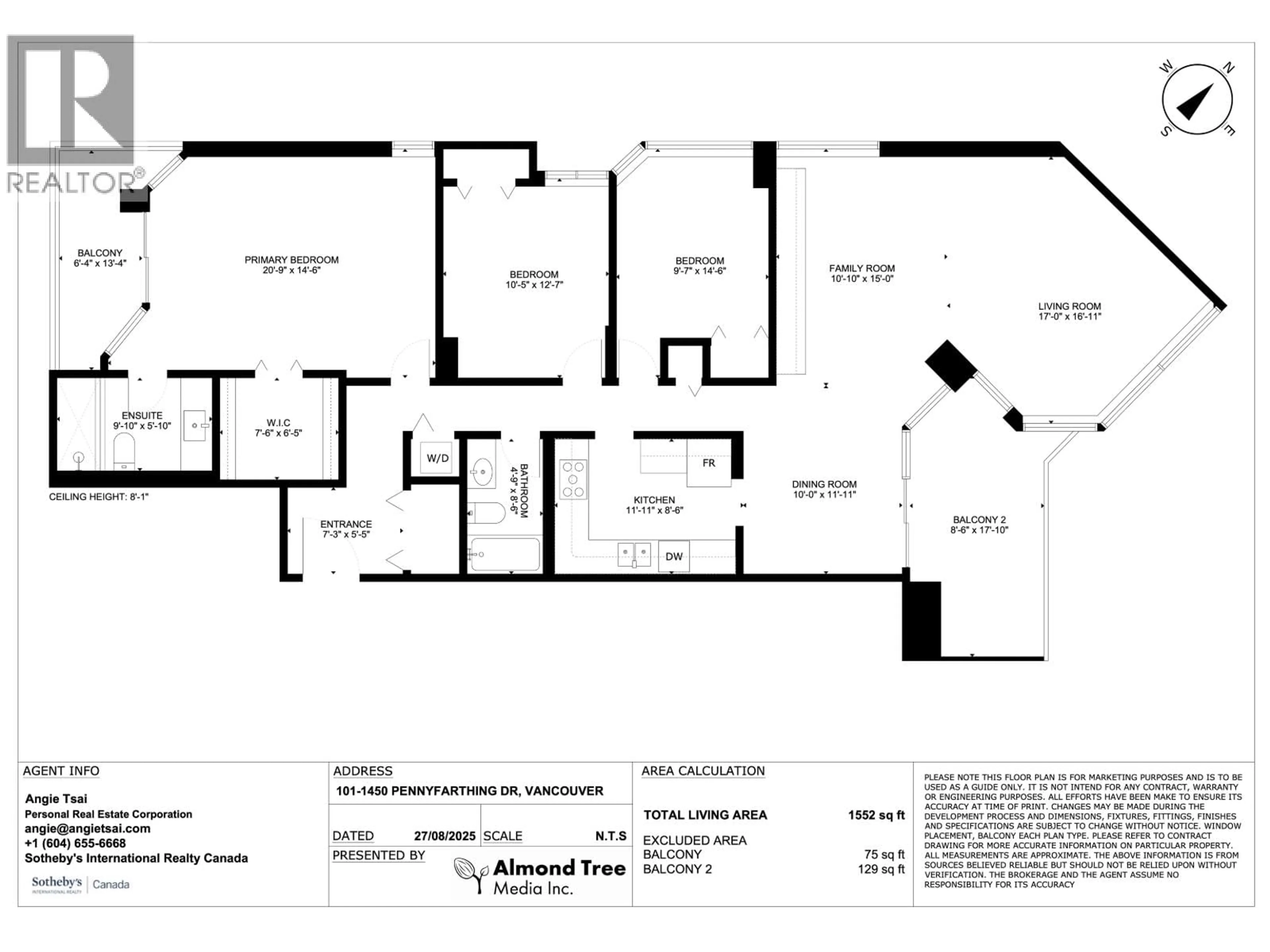Floor plan for 101 - 1450 PENNYFARTHING DRIVE, Vancouver British Columbia V6J4X8