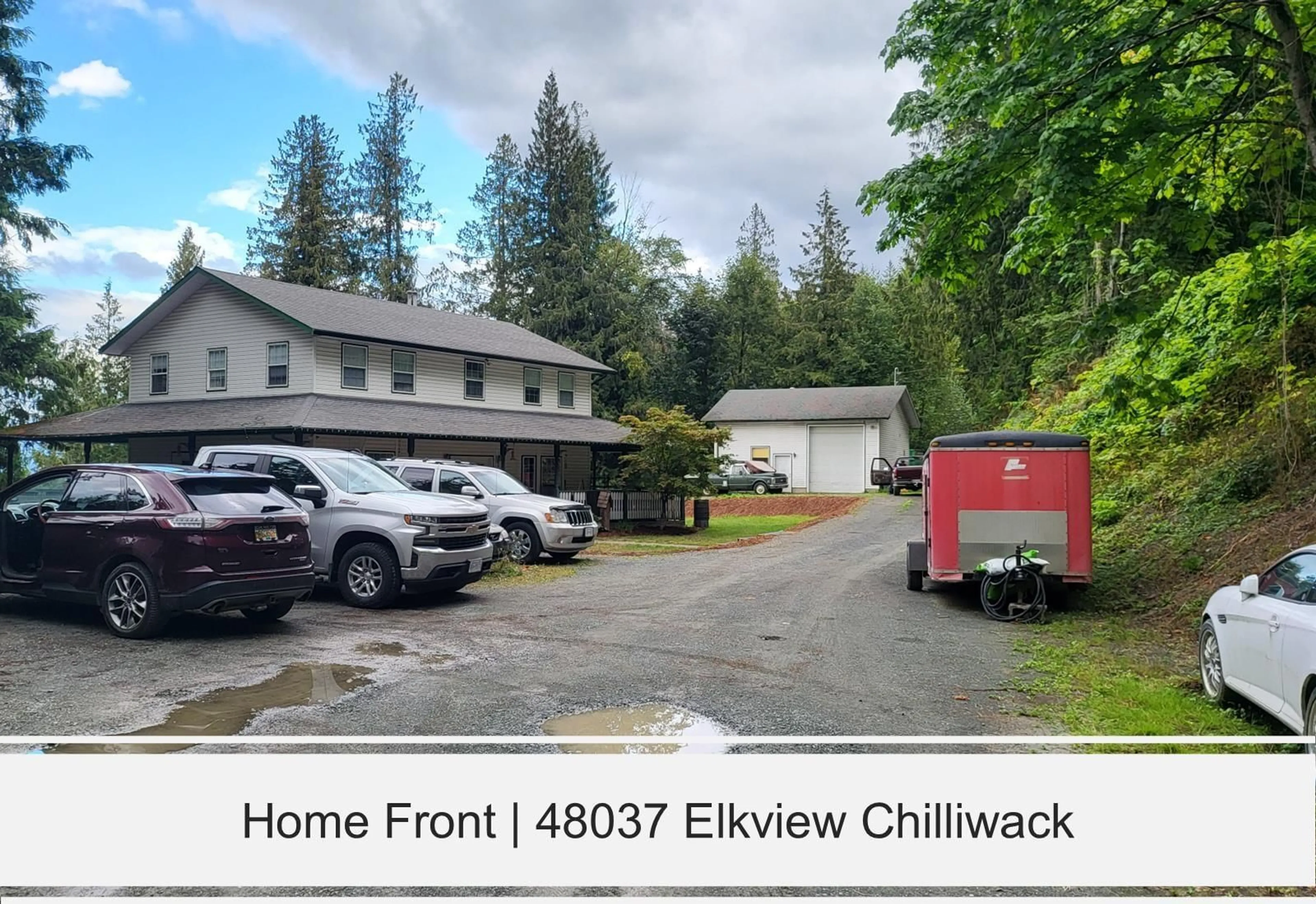 A pic from outside/outdoor area/front of a property/back of a property/a pic from drone, street for 48037 ELK VIEW ROAD, Ryder Lake British Columbia V4Z1E1