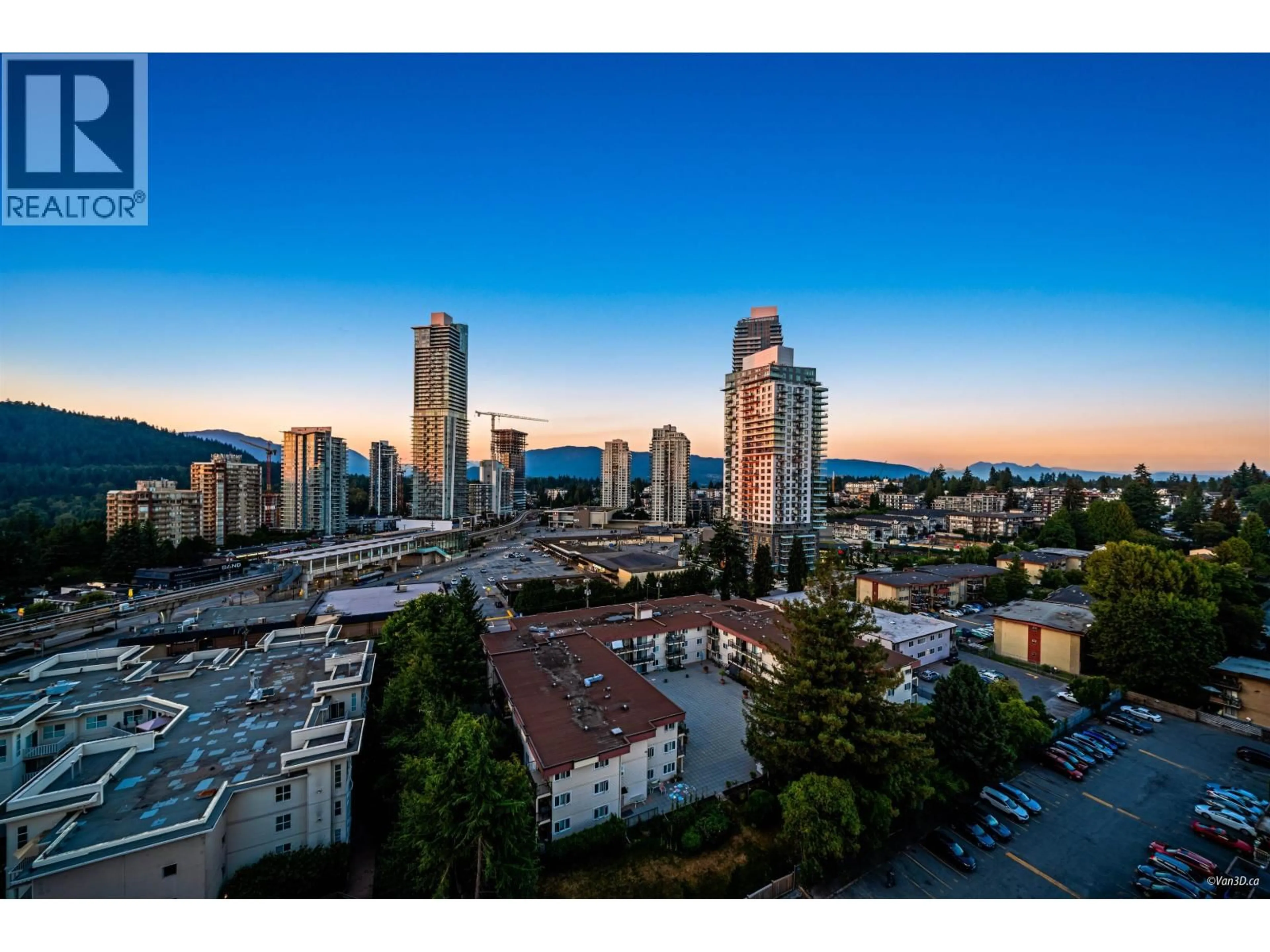 A pic from outside/outdoor area/front of a property/back of a property/a pic from drone, city buildings view from balcony for 1407 - 537 COTTONWOOD AVENUE, Coquitlam British Columbia V3J0S4