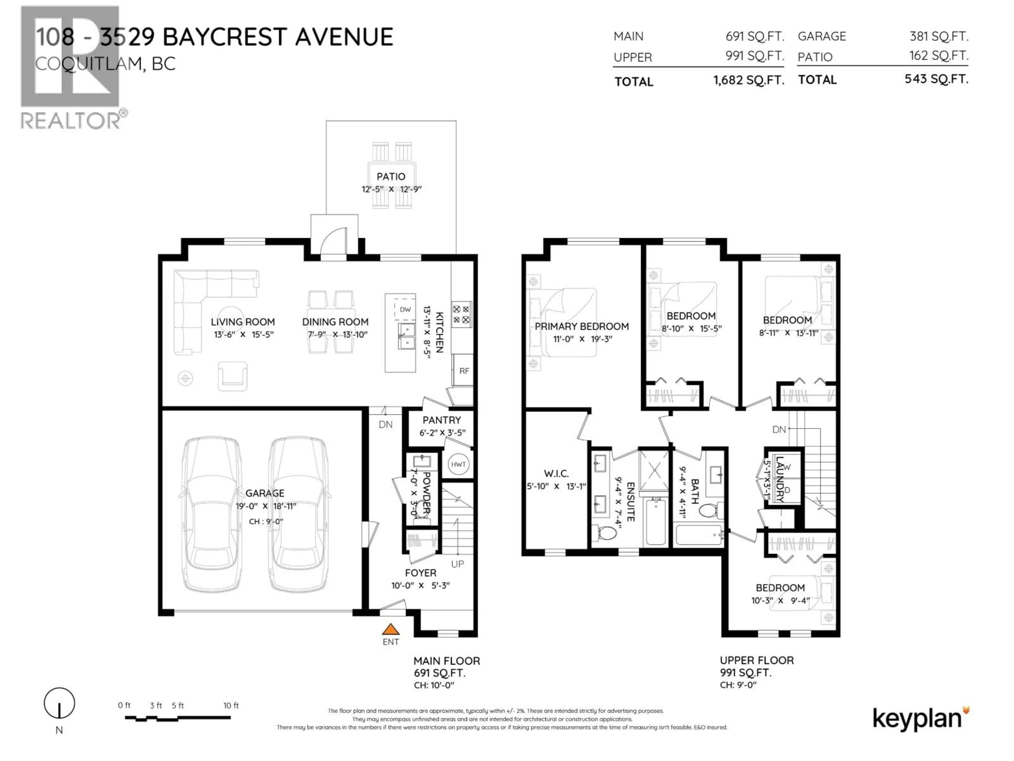 Floor plan for 108 - 3529 BAYCREST AVENUE, Coquitlam British Columbia V3B2W7