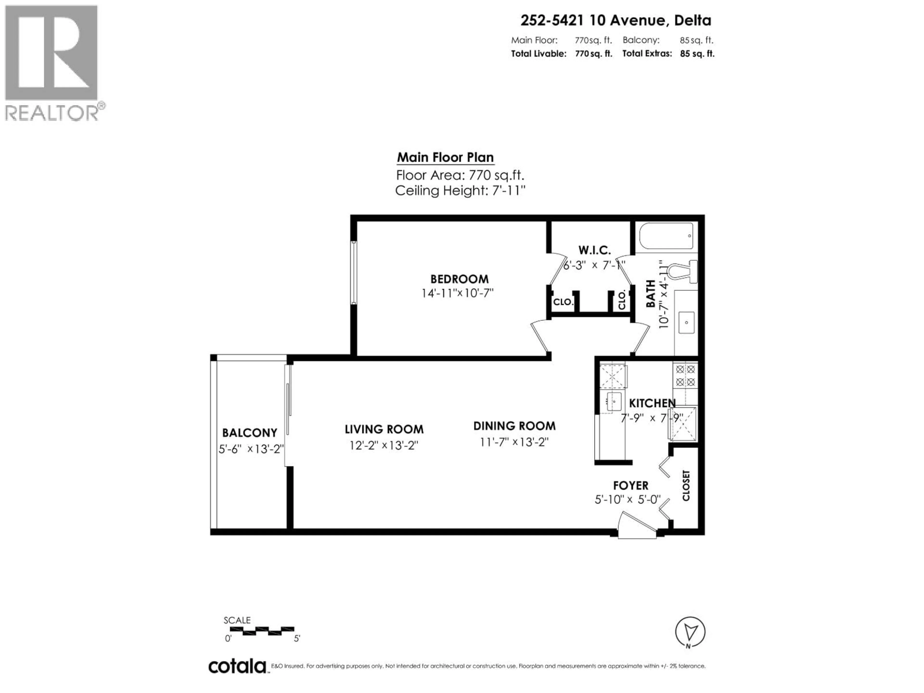 Floor plan for 252 - 5421 10 AVENUE, Delta British Columbia V4M3T9