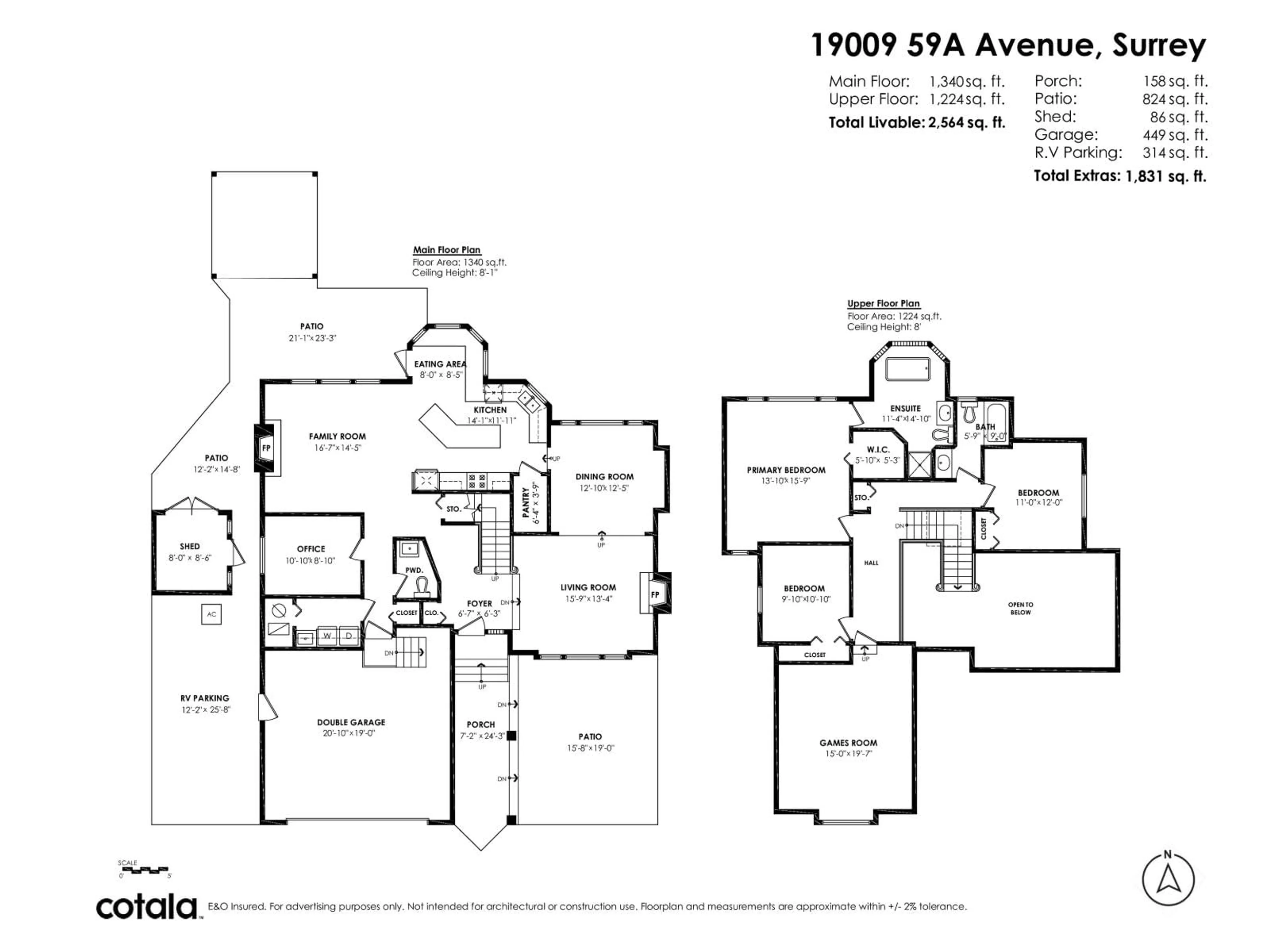Floor plan for 19009 59A, Surrey British Columbia V3S7W5