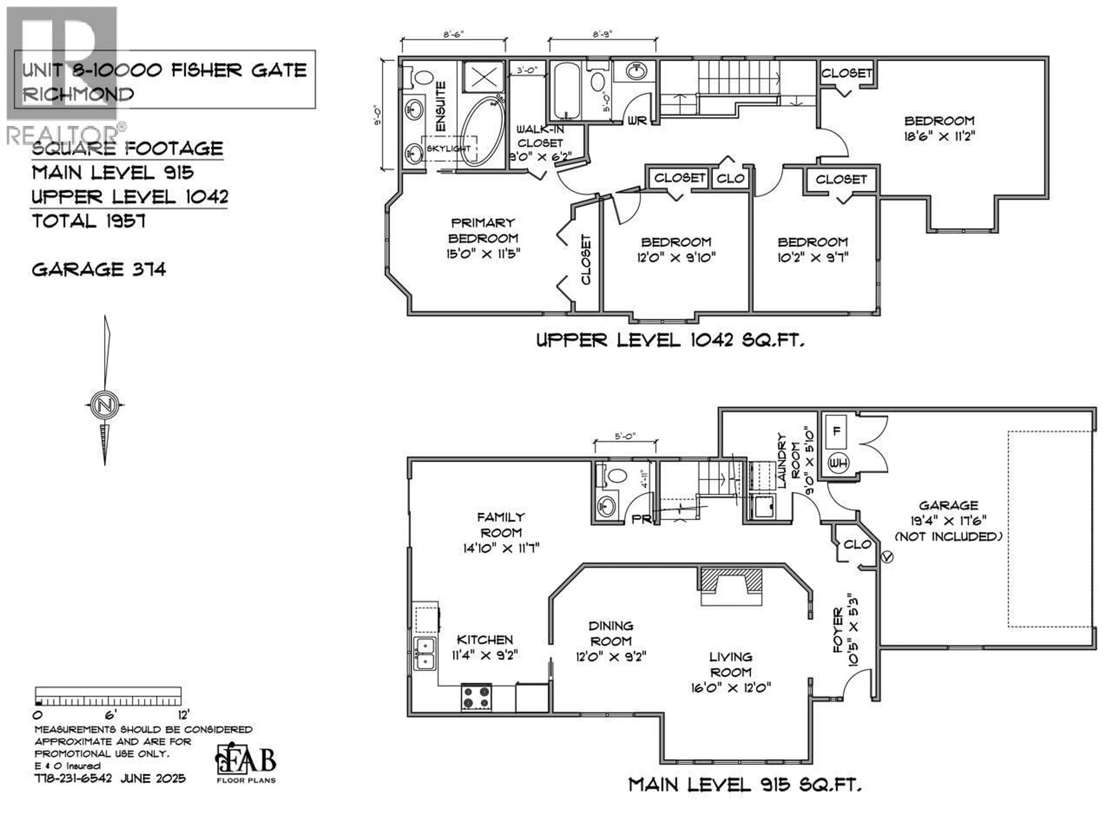 Floor plan for 8 - 10000 FISHER GATE, Richmond British Columbia V6X3W8