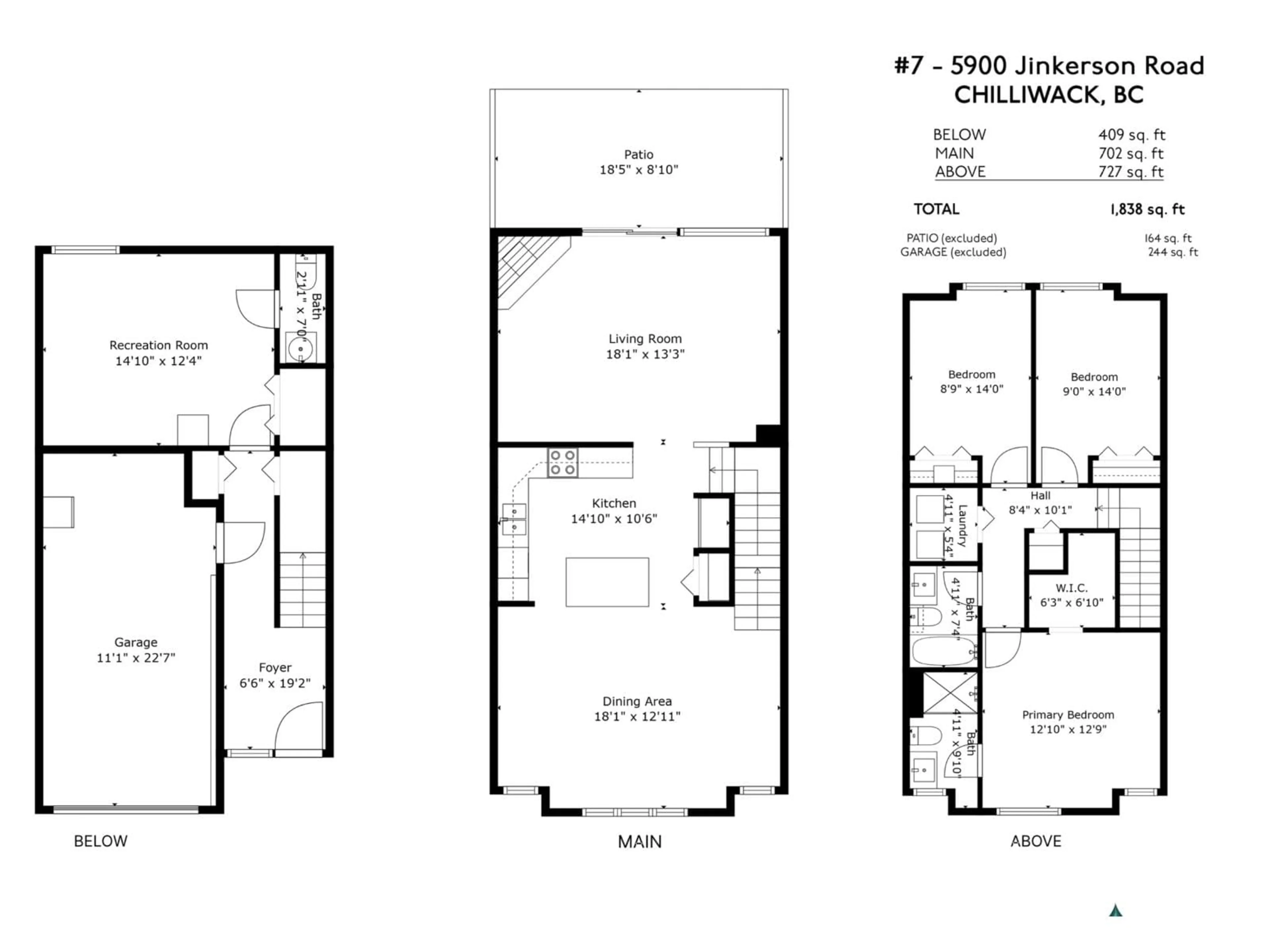 Floor plan for 7 - 5900 JINKERSON ROAD, Chilliwack British Columbia V2R0B2