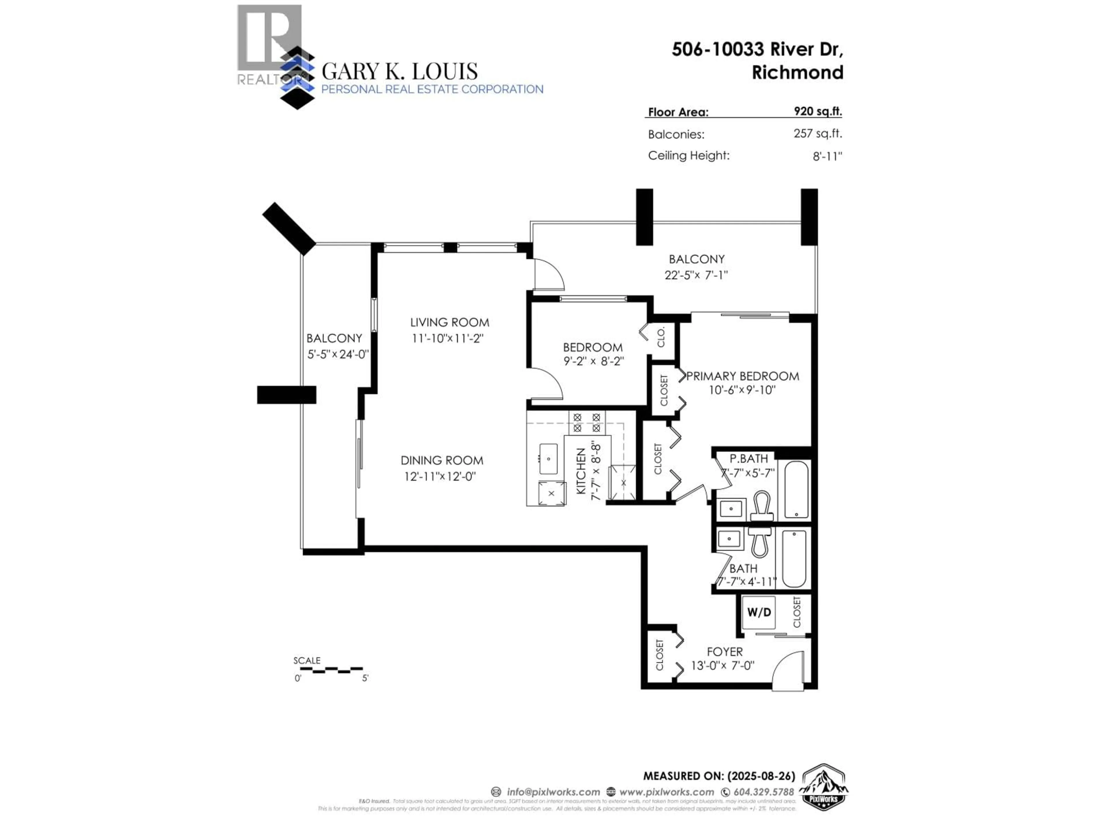 Floor plan for 506 - 10033 RIVER DRIVE, Richmond British Columbia V6X0L1