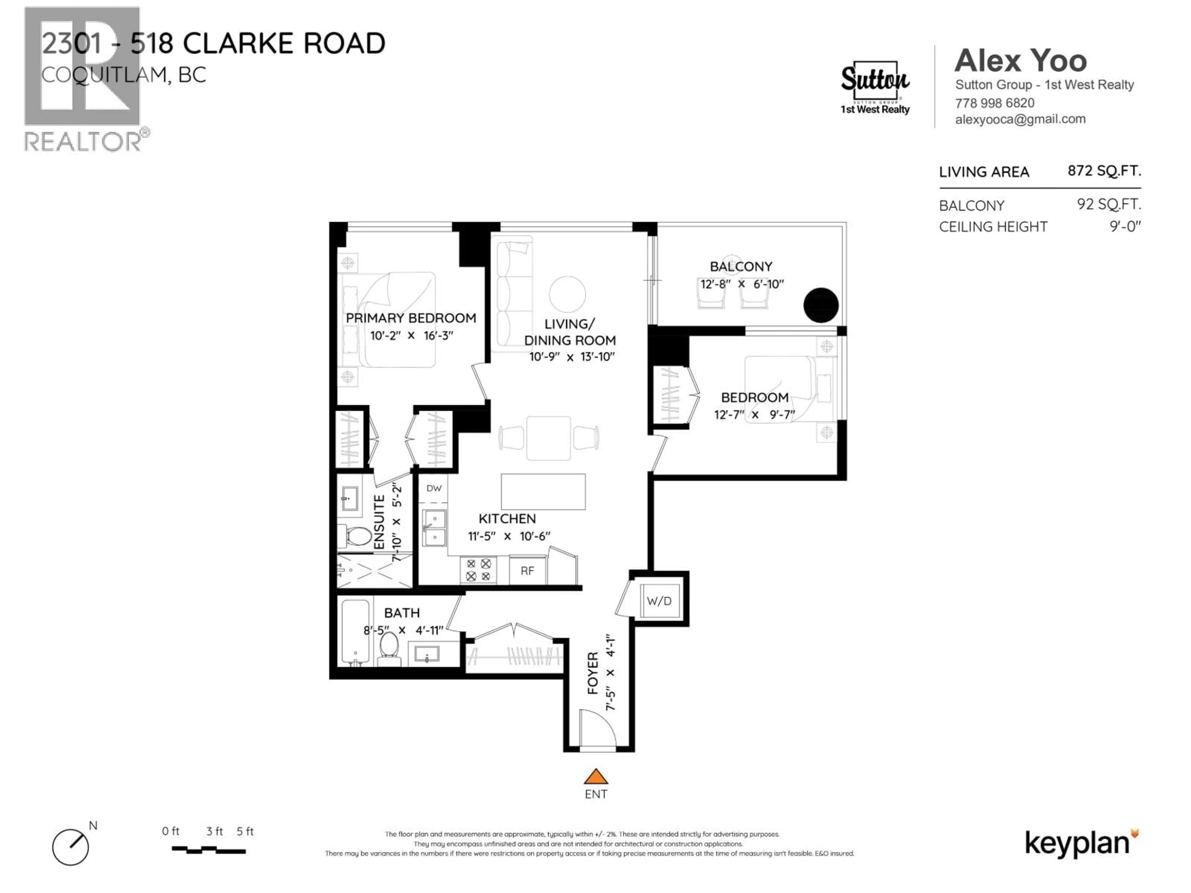 Floor plan for 2301 - 518 CLARKE ROAD, Coquitlam British Columbia V3J0S7