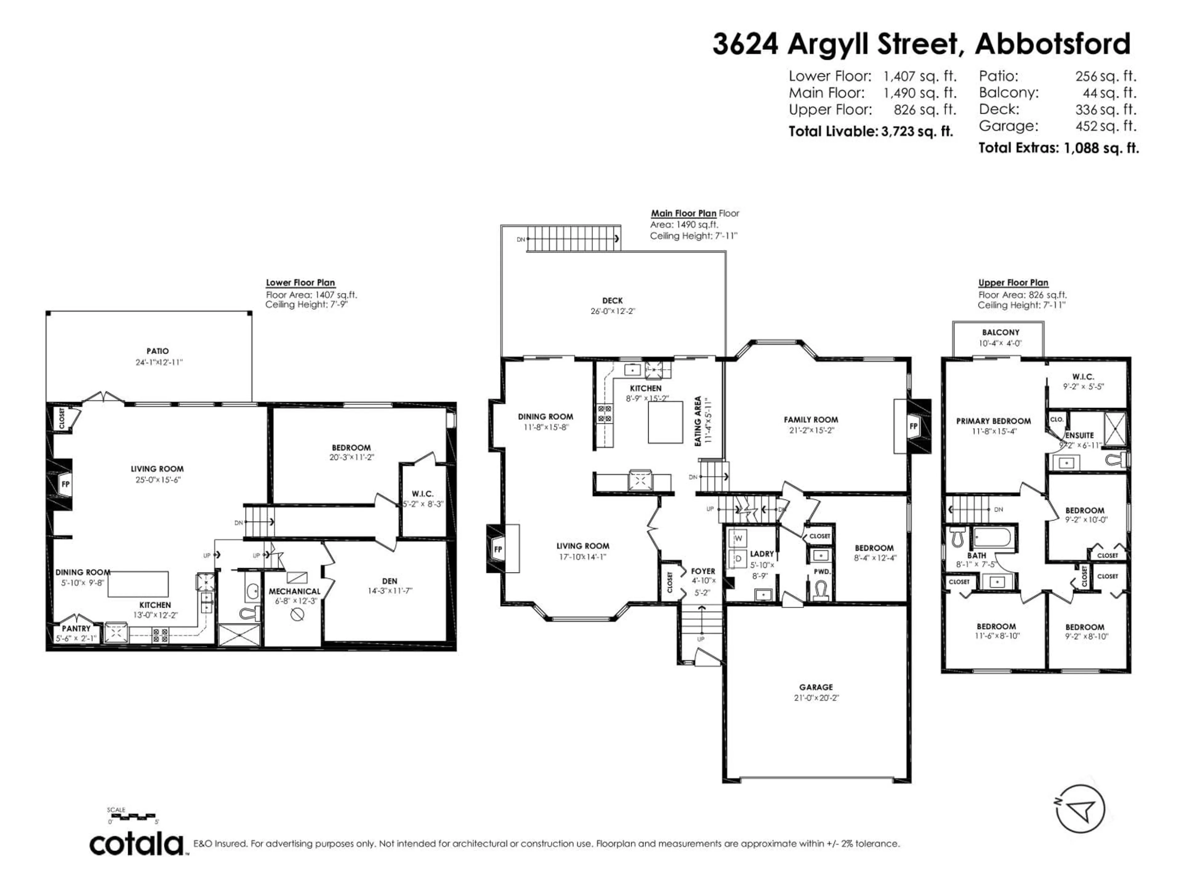 Floor plan for 3624 ARGYLL, Abbotsford British Columbia V2S7A9