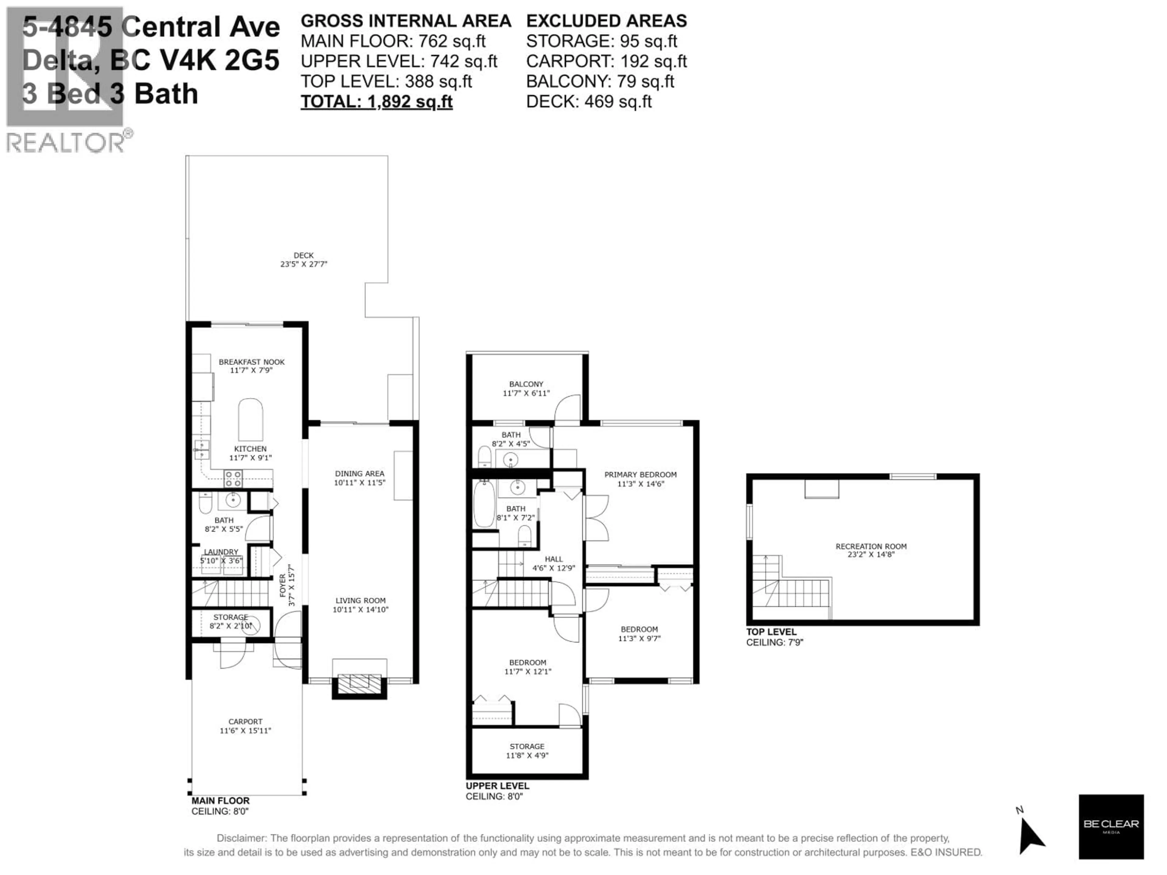 Floor plan for 4845 CENTRAL AVENUE, Delta British Columbia V4K2G5