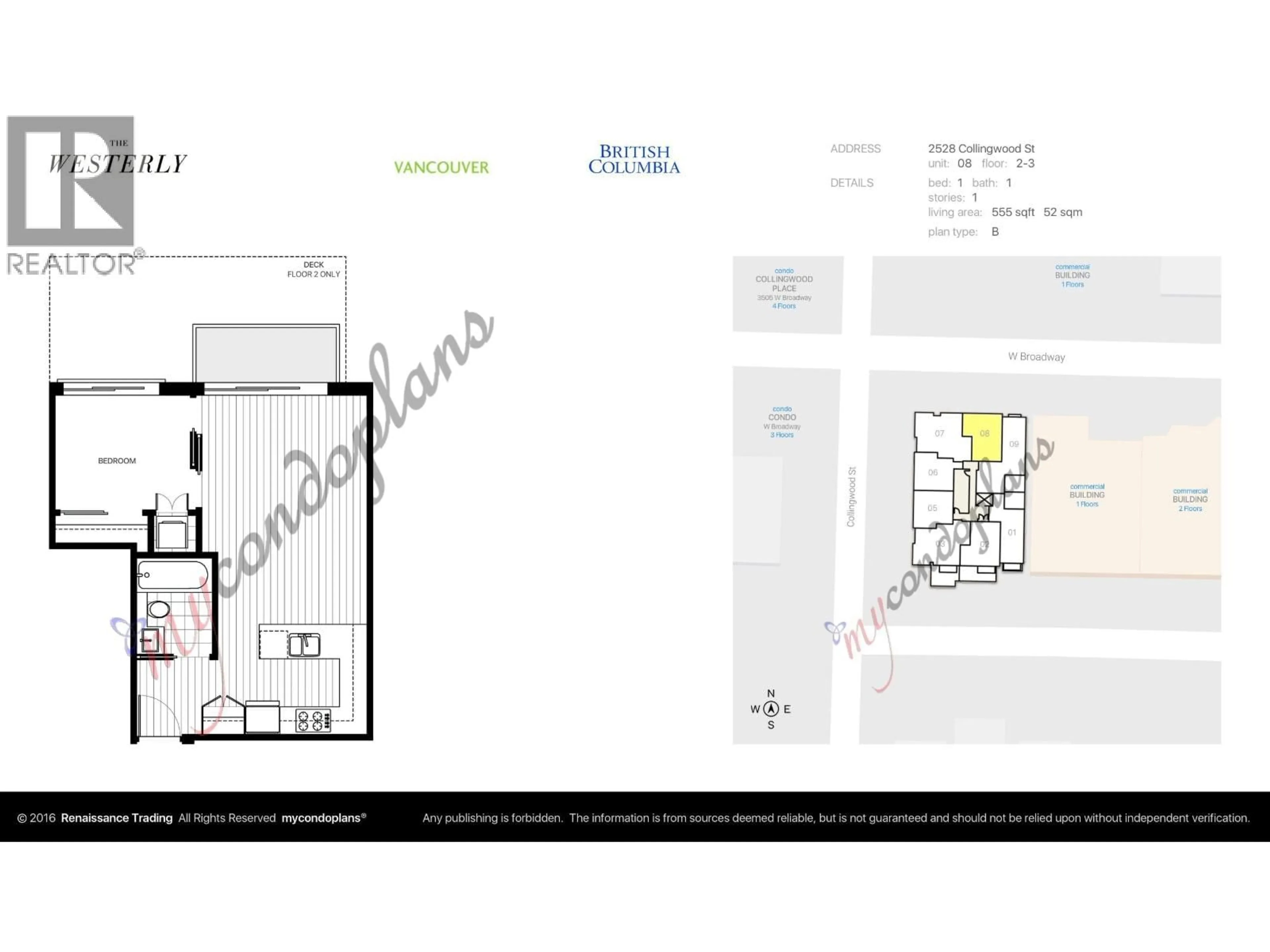 Floor plan for 208 - 2528 COLLINGWOOD STREET, Vancouver British Columbia V6R0C1