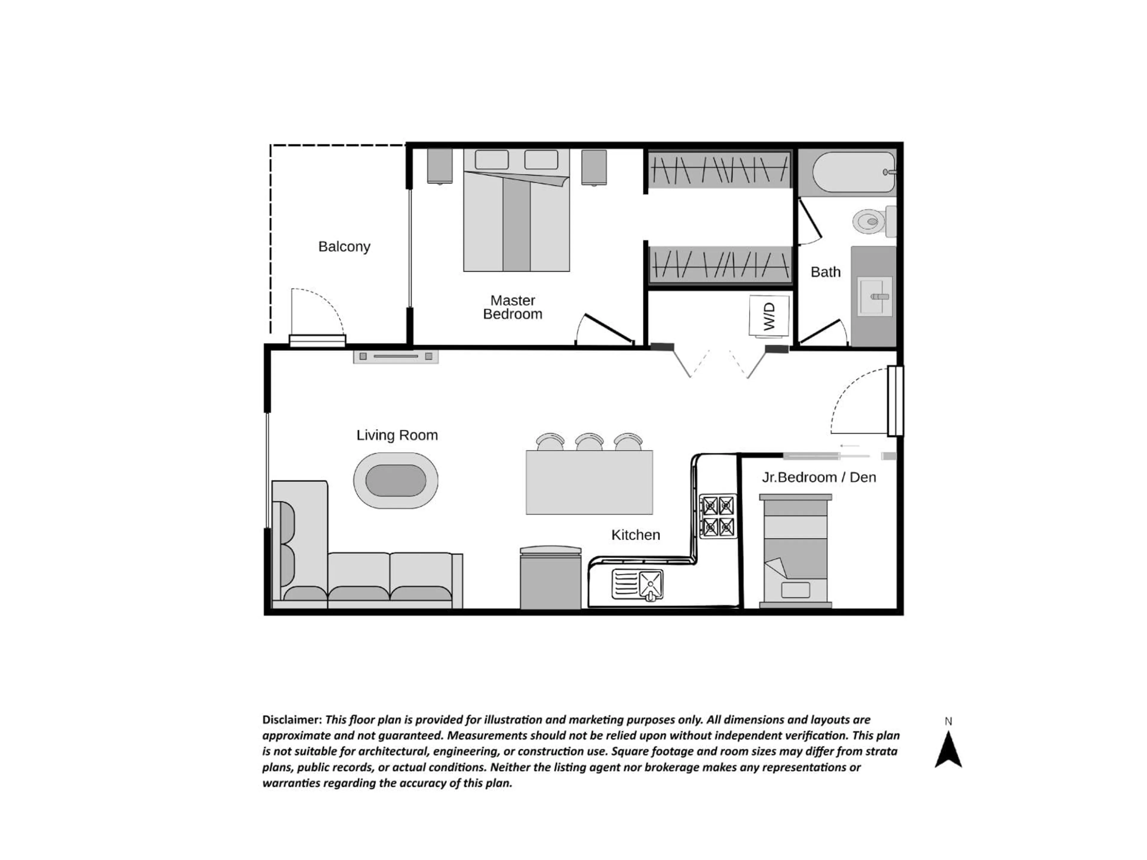 Floor plan for 507 - 13623 81A, Surrey British Columbia V3W3N7