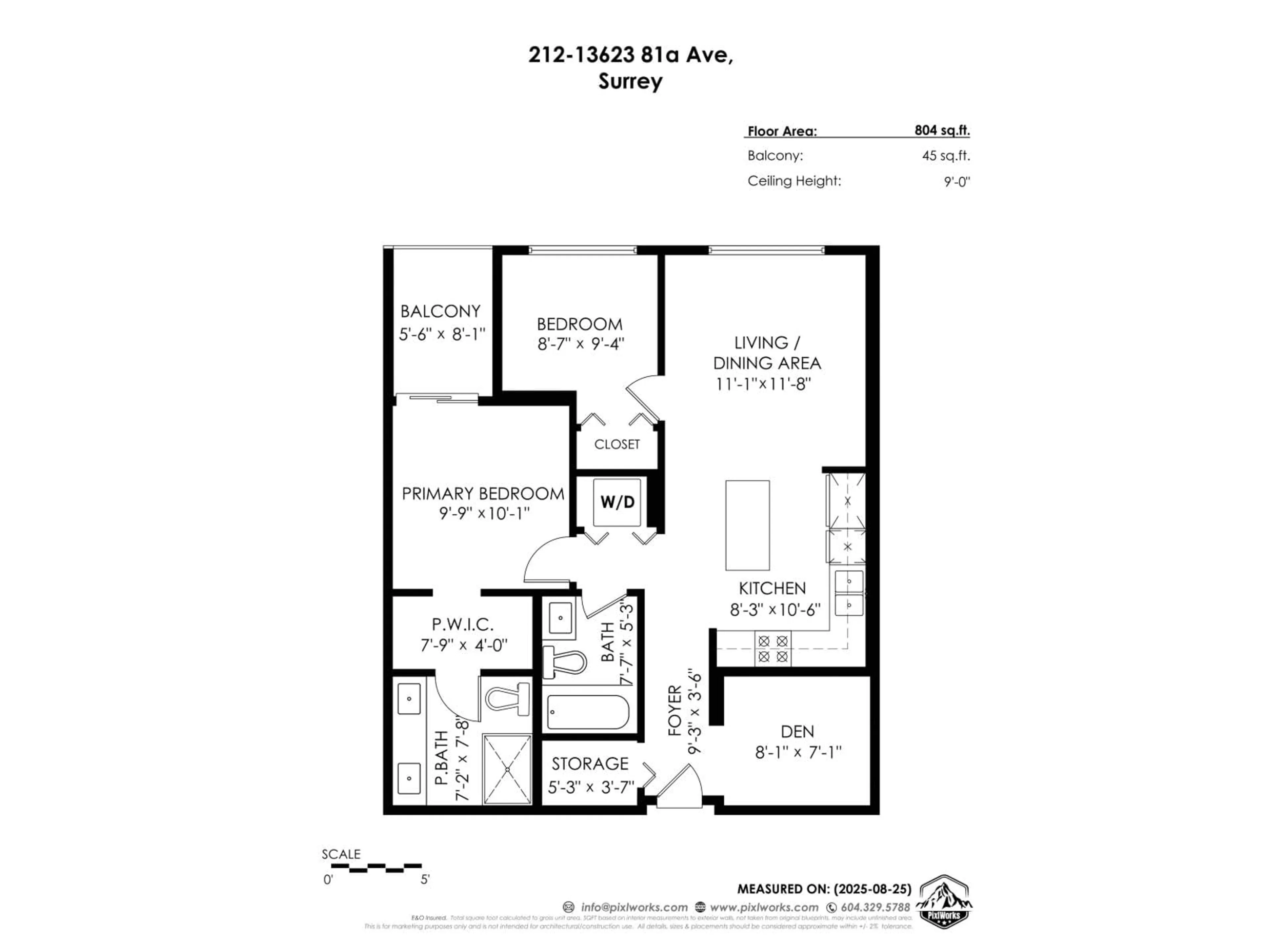 Floor plan for 212 - 13623 81A, Surrey British Columbia V3W3N7