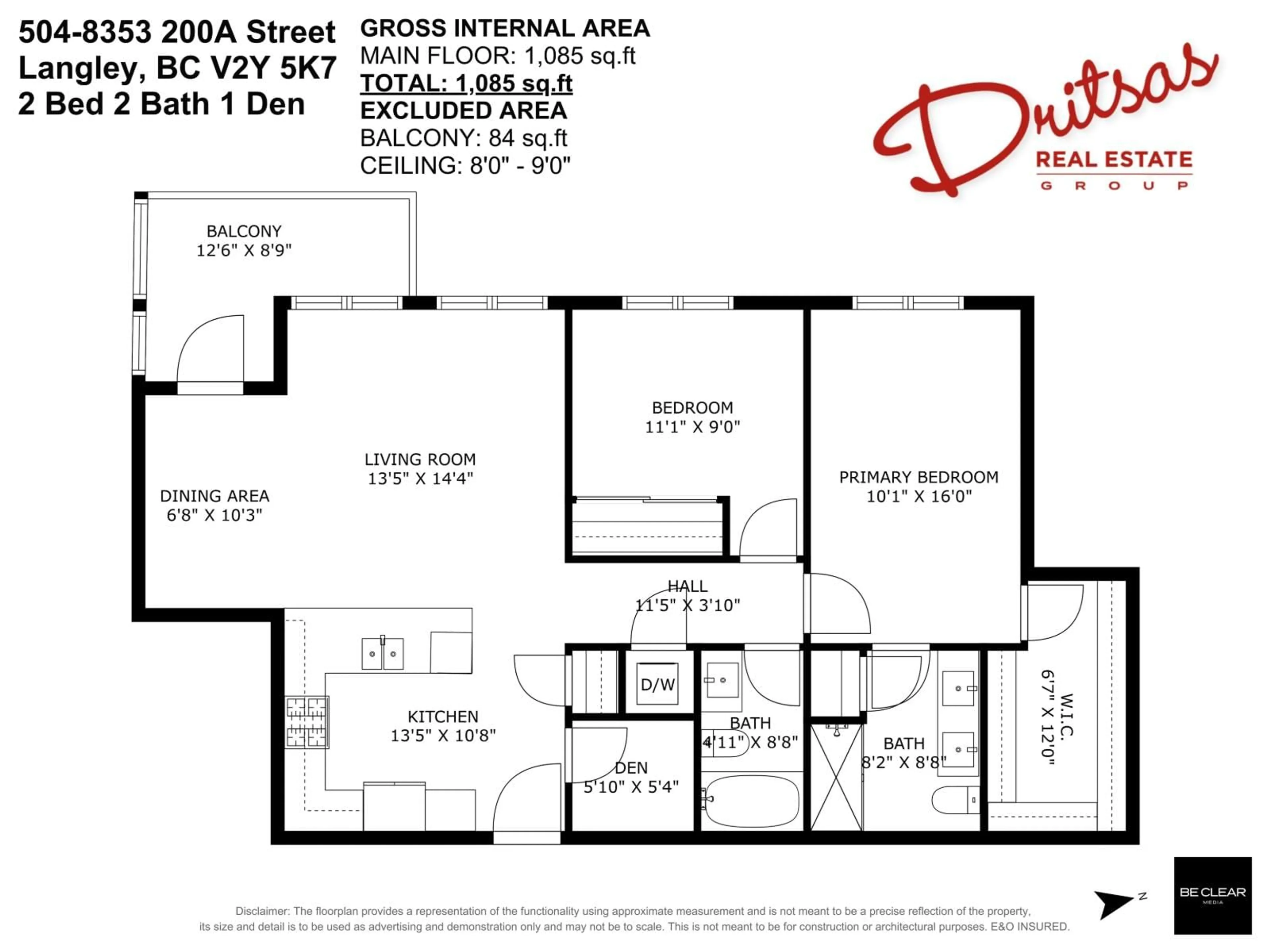 Floor plan for 504 - 8353 200A, Langley British Columbia V2Y5K7