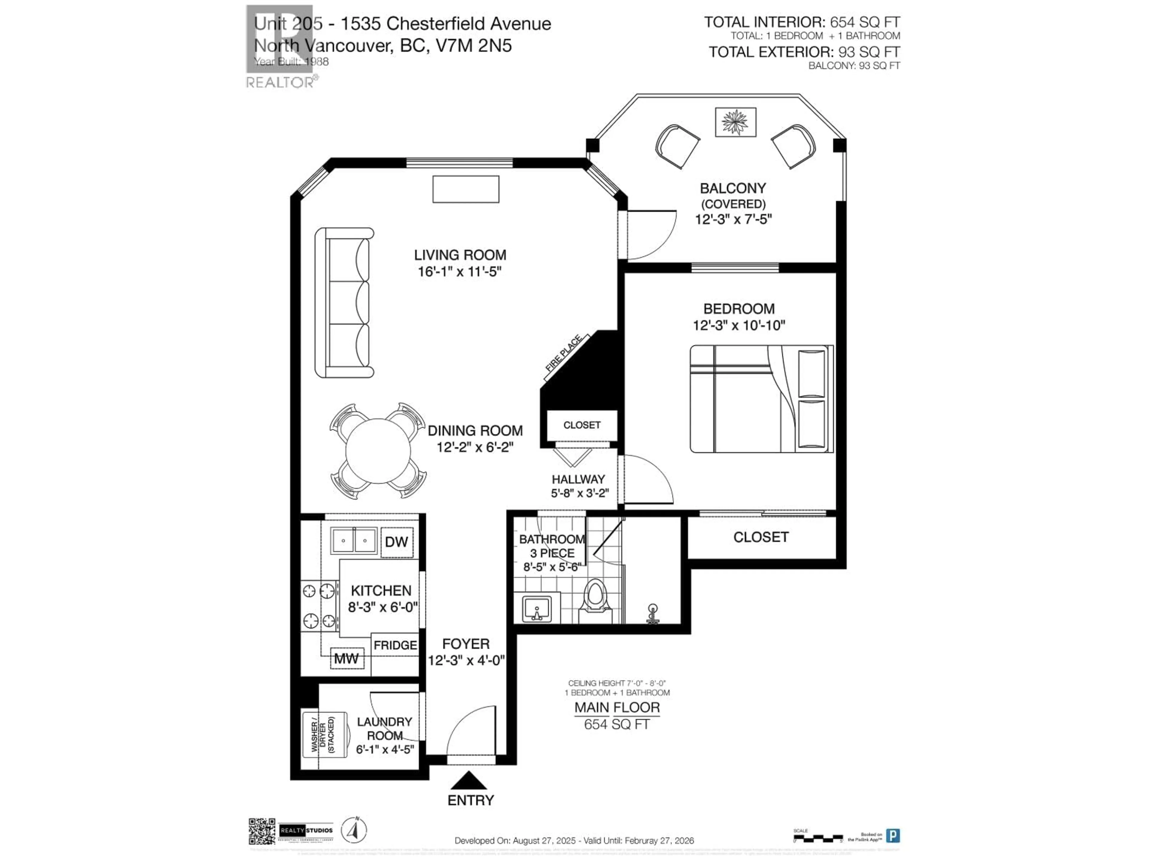 Floor plan for 205 - 1535 CHESTERFIELD AVENUE, North Vancouver British Columbia V7M2N5
