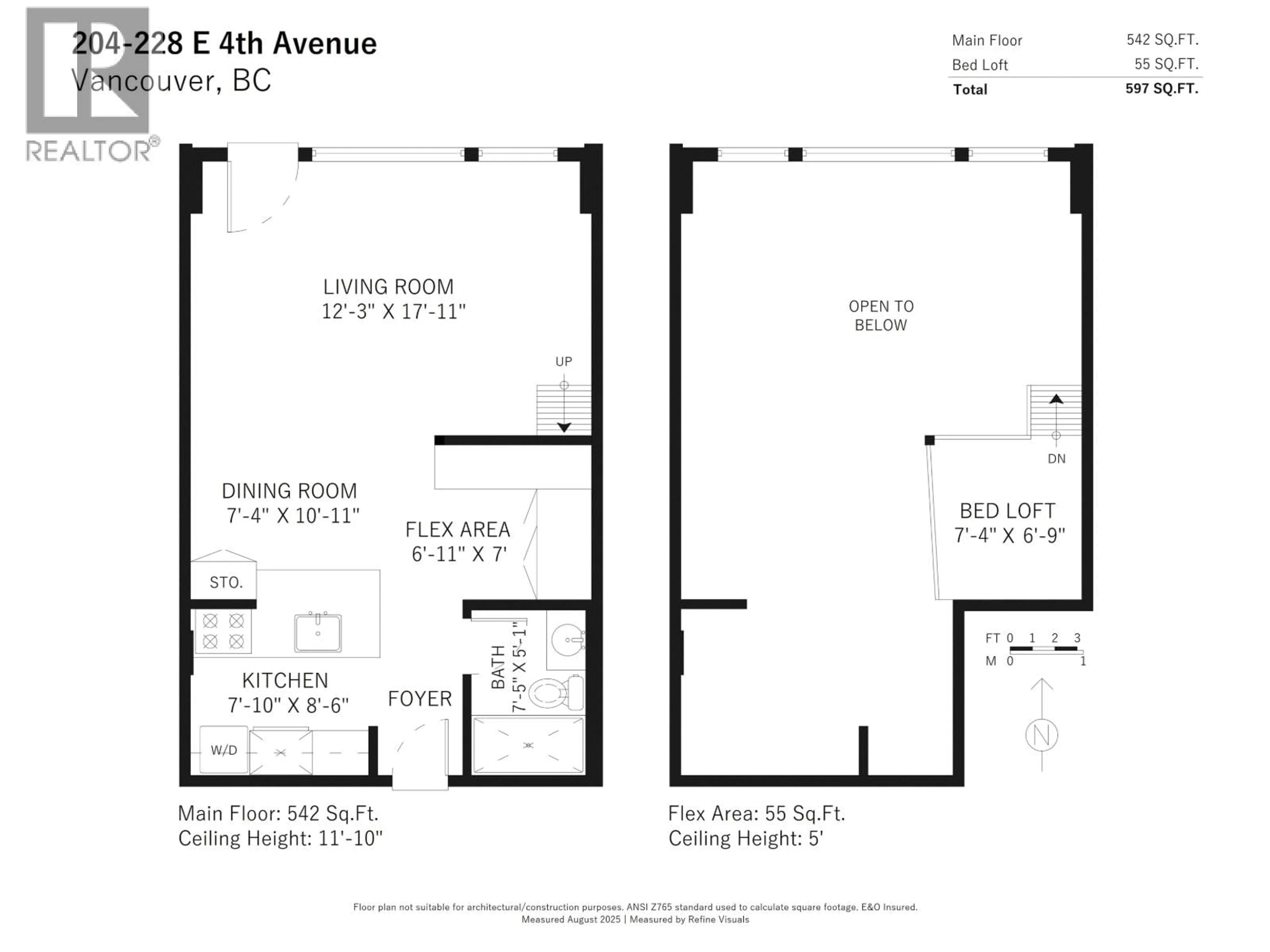 Floor plan for 204 - 228 4 AVENUE, Vancouver British Columbia V5T1G5
