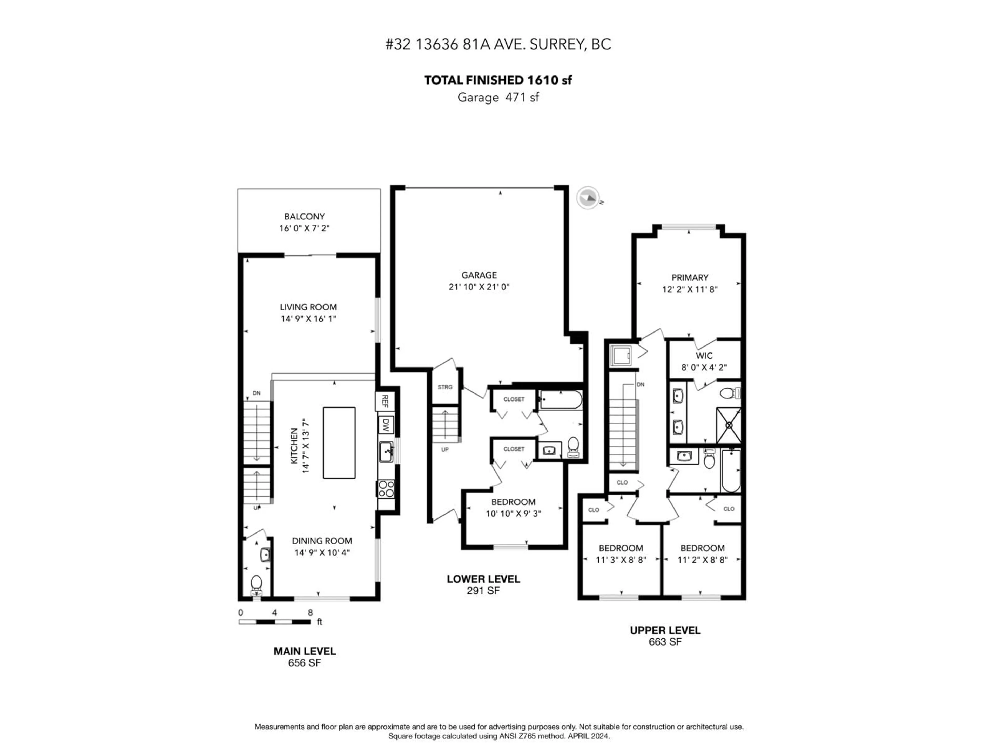 Floor plan for 32 - 13636 81A, Surrey British Columbia V3W1H9