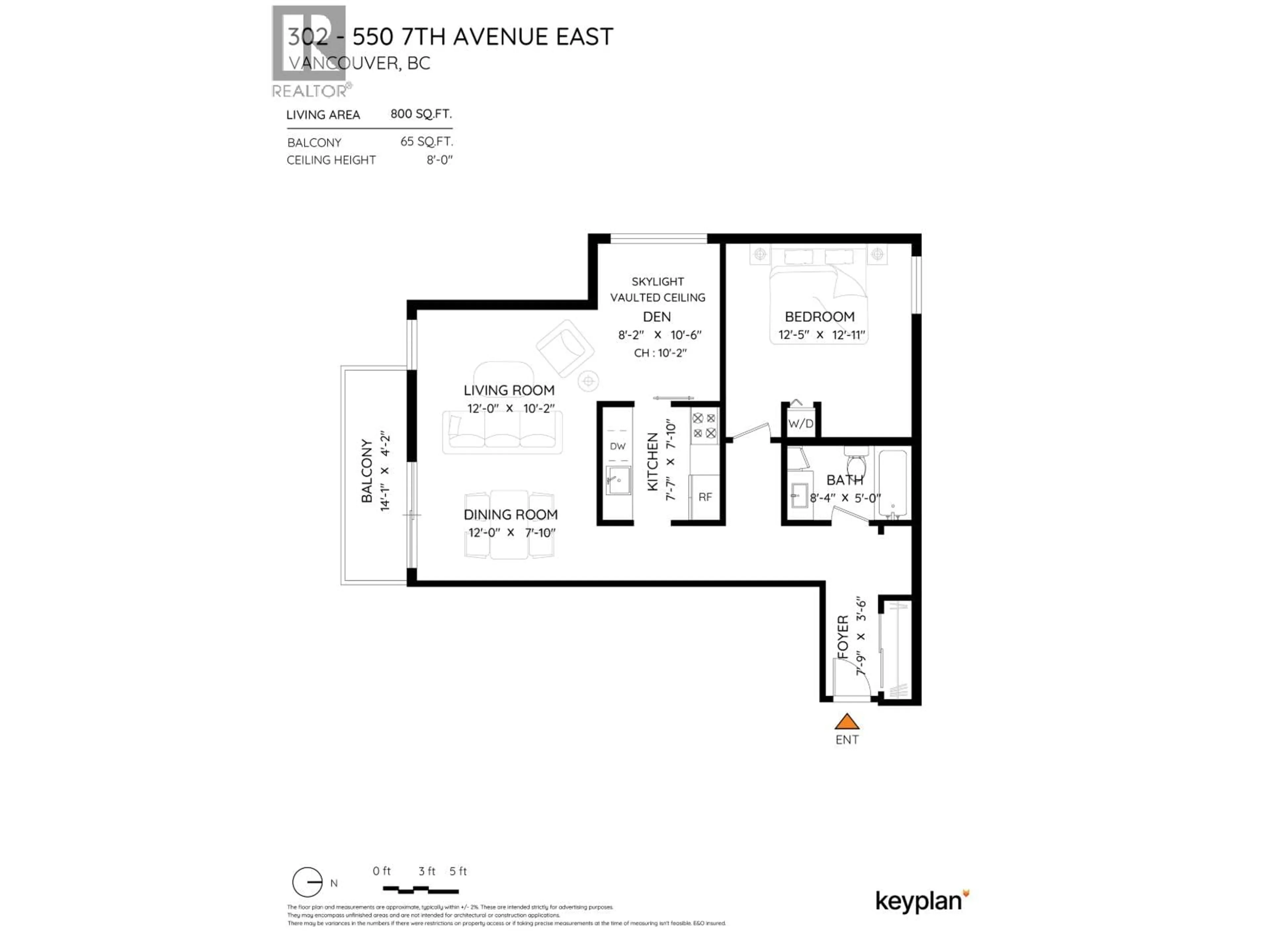 Floor plan for 302 - 550 7TH AVENUE, Vancouver British Columbia V5T1N7