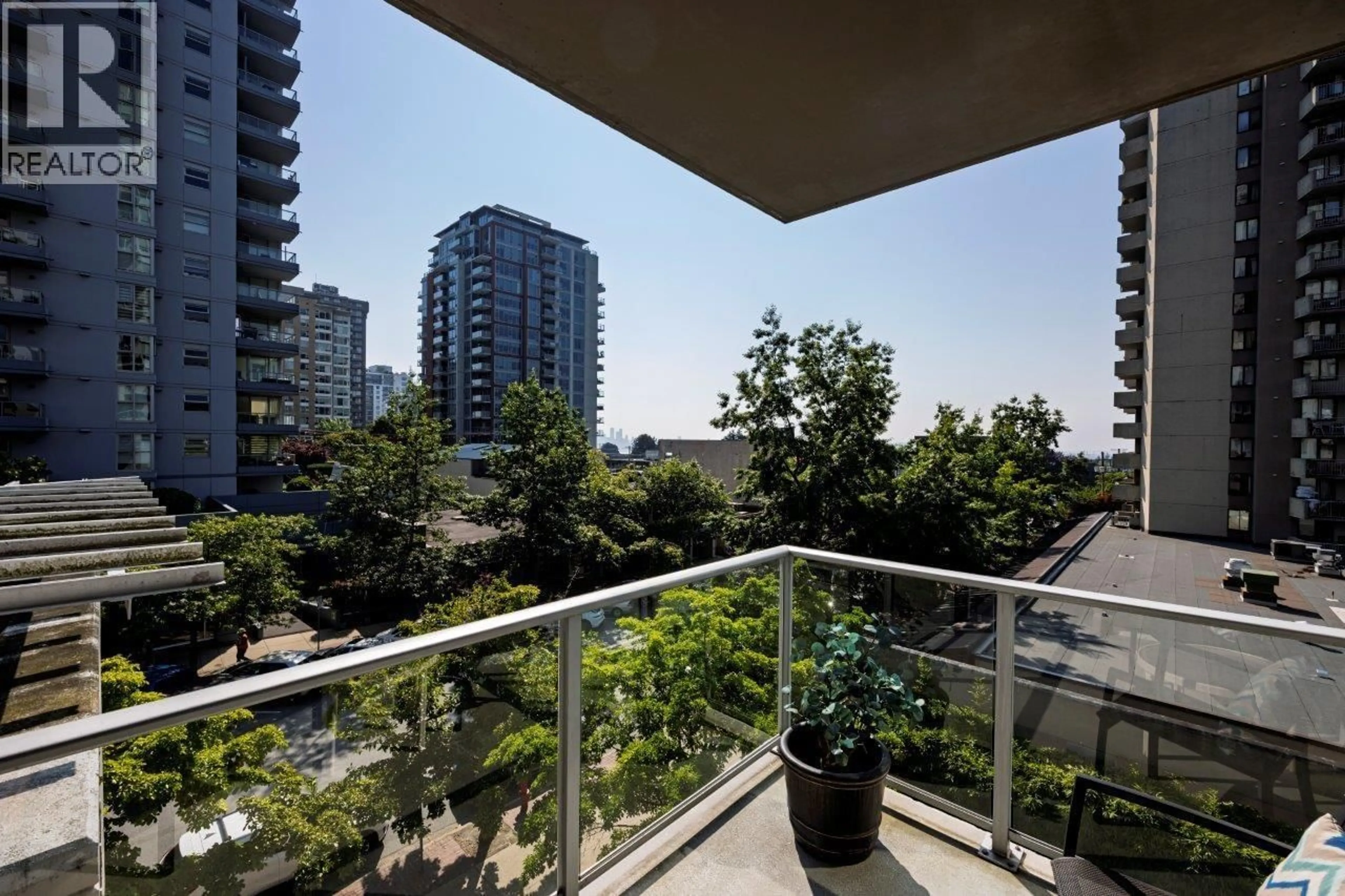 Balcony in the apartment, city buildings view from balcony for 301 - 120 16TH STREET, North Vancouver British Columbia V7M3N6