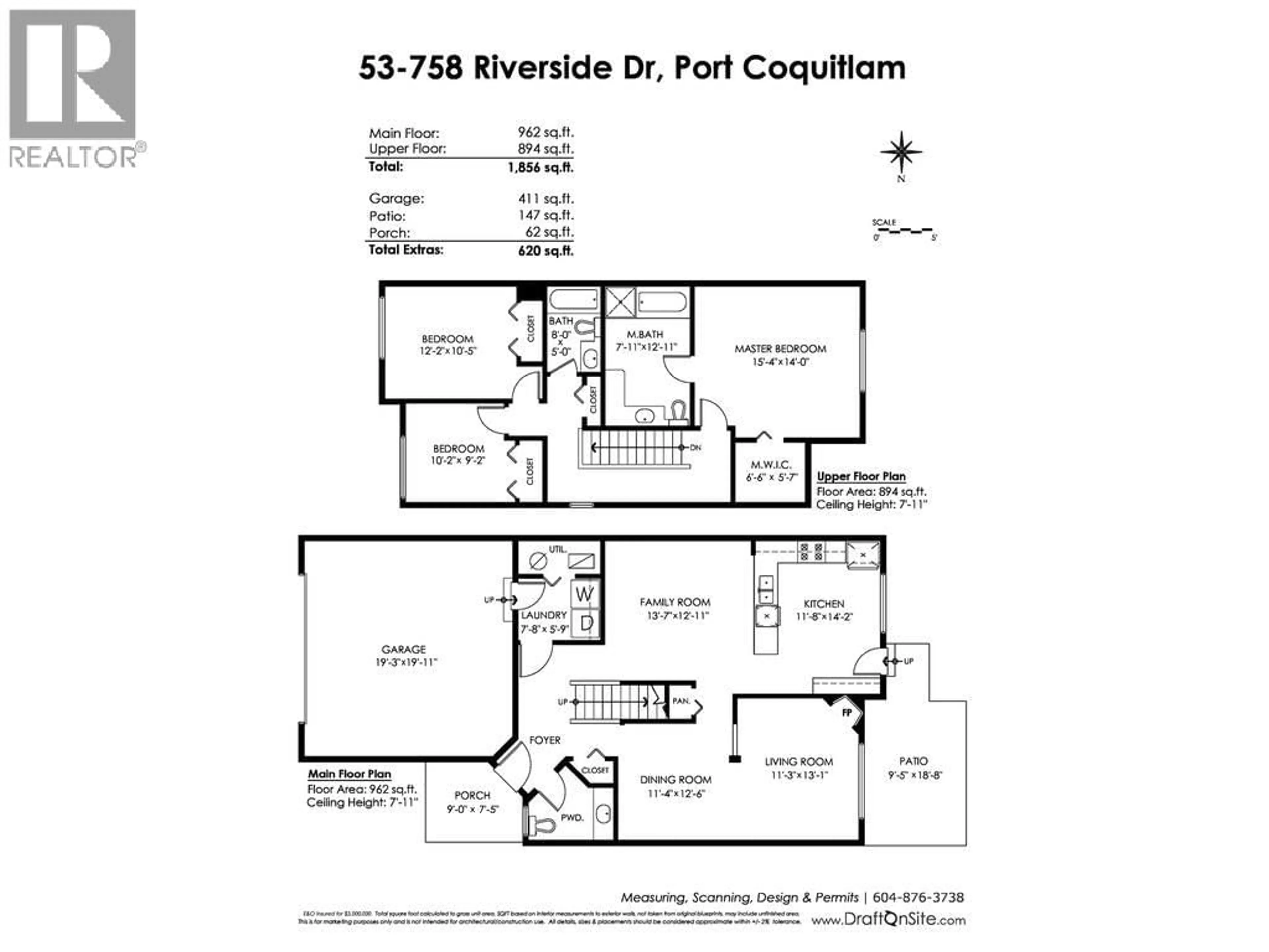 Floor plan for 53 - 758 RIVERSIDE DRIVE, Port Coquitlam British Columbia V3B7V8
