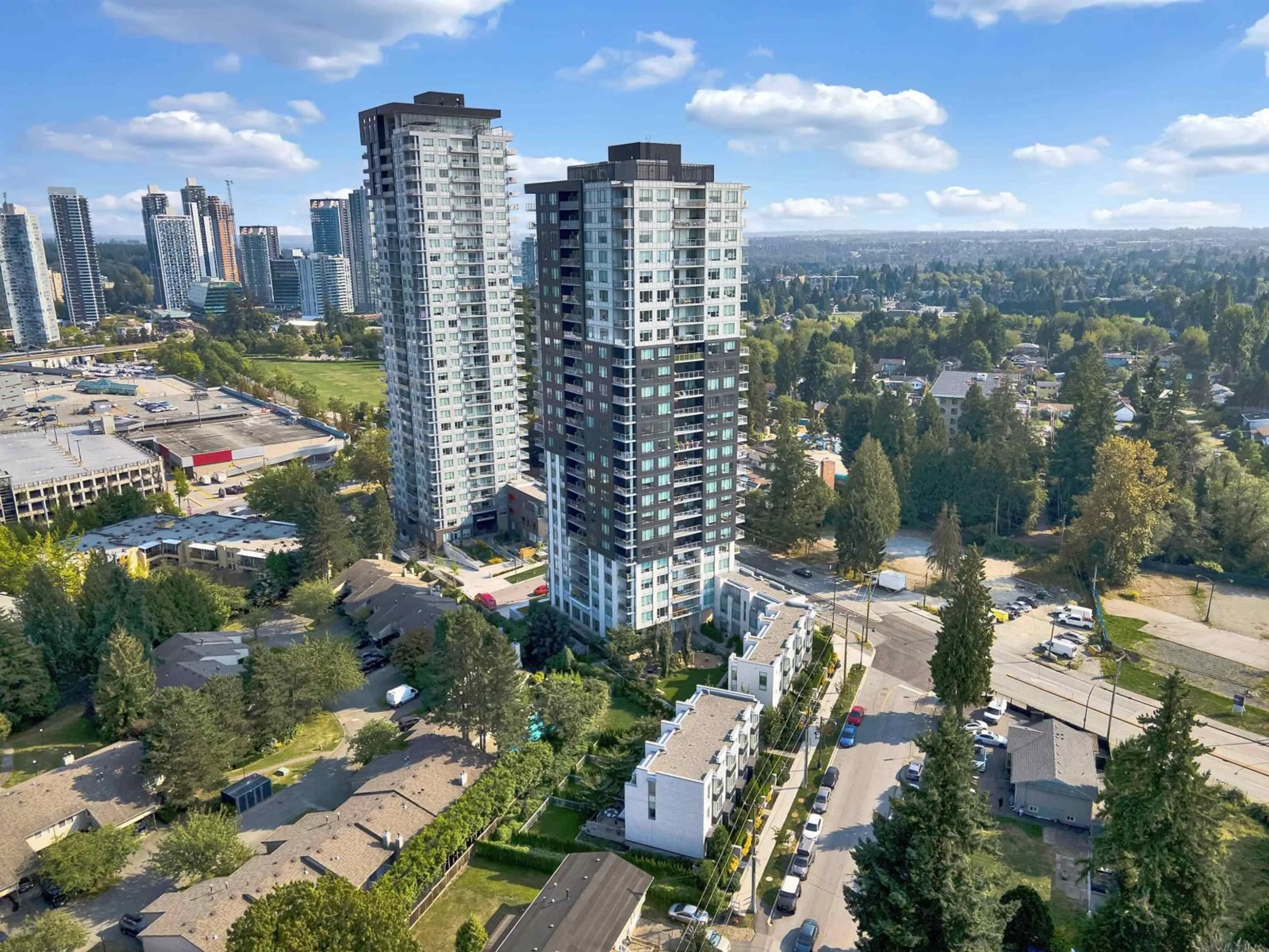 A pic from outside/outdoor area/front of a property/back of a property/a pic from drone, city buildings view from balcony for 1410 - 13359 OLD YALE, Surrey British Columbia V3T0S4