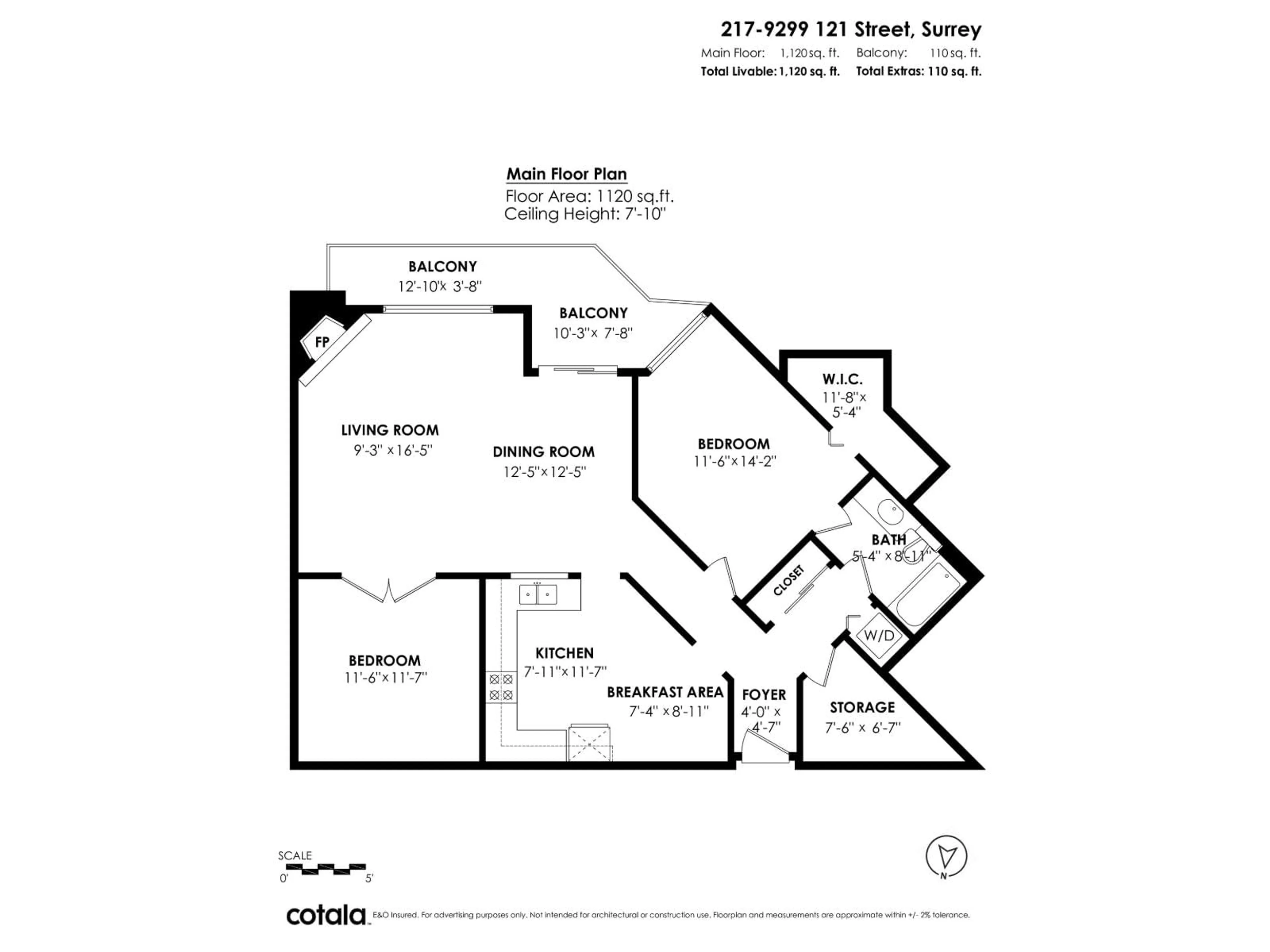 Floor plan for 217 - 9299 121, Surrey British Columbia V3V7X8