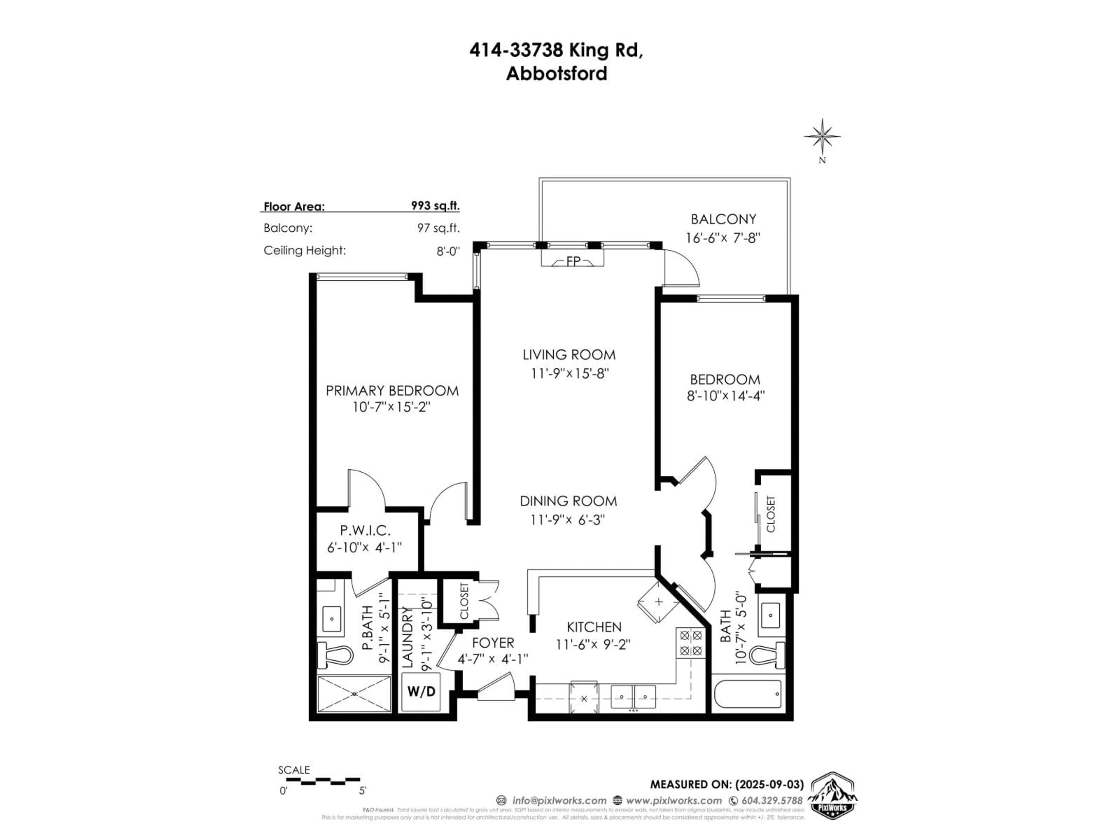 Floor plan for 414 - 33738 KING, Abbotsford British Columbia V2S8J5